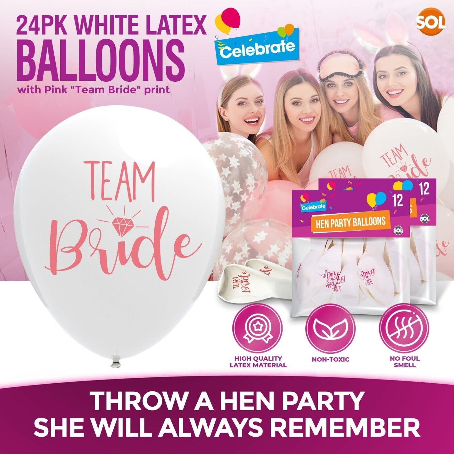 24 Team Bride Hen Party Balloons Wedding Night Do Decorations Accessories To Be