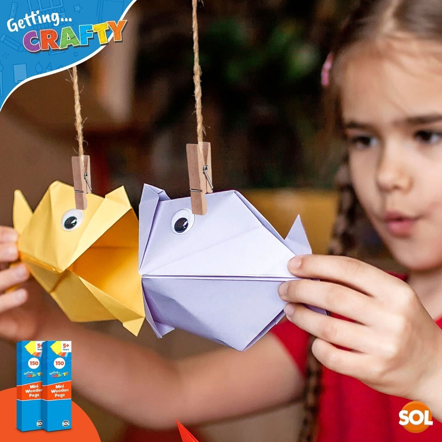 Mini Wooden Pegs 25mm | Craft Wedding Photo Hanging Clips | 300 Pack