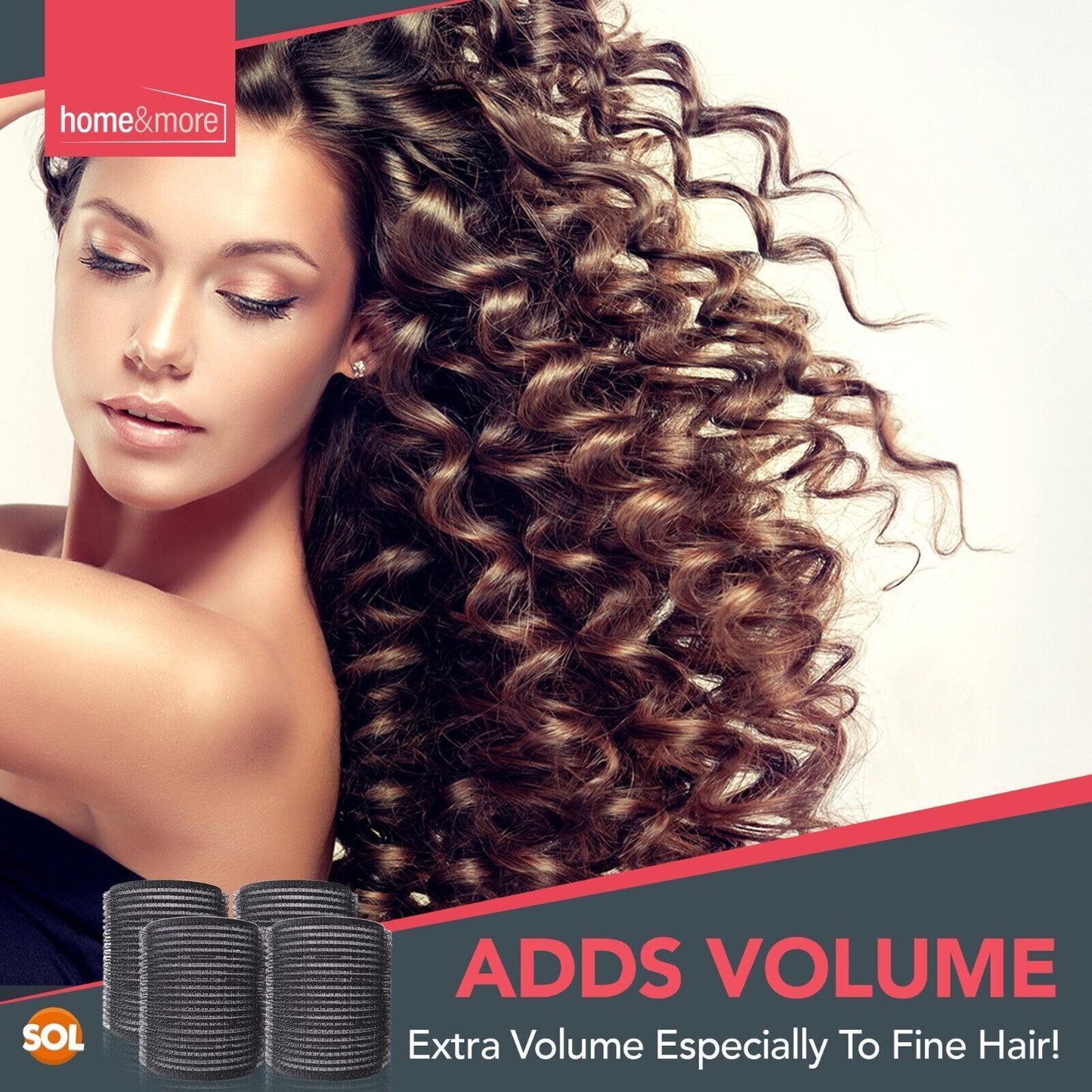 Heatless Hair Rollers Black | Self Grip Curlers for Bouncy Waves | 4 Pack