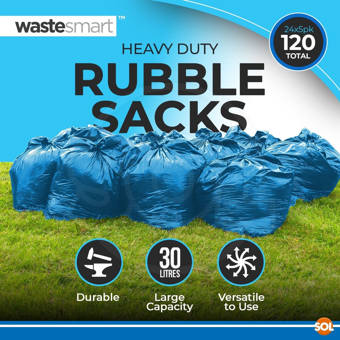 Blue Rubble Sacks Heavy Duty Large | 120 Pack