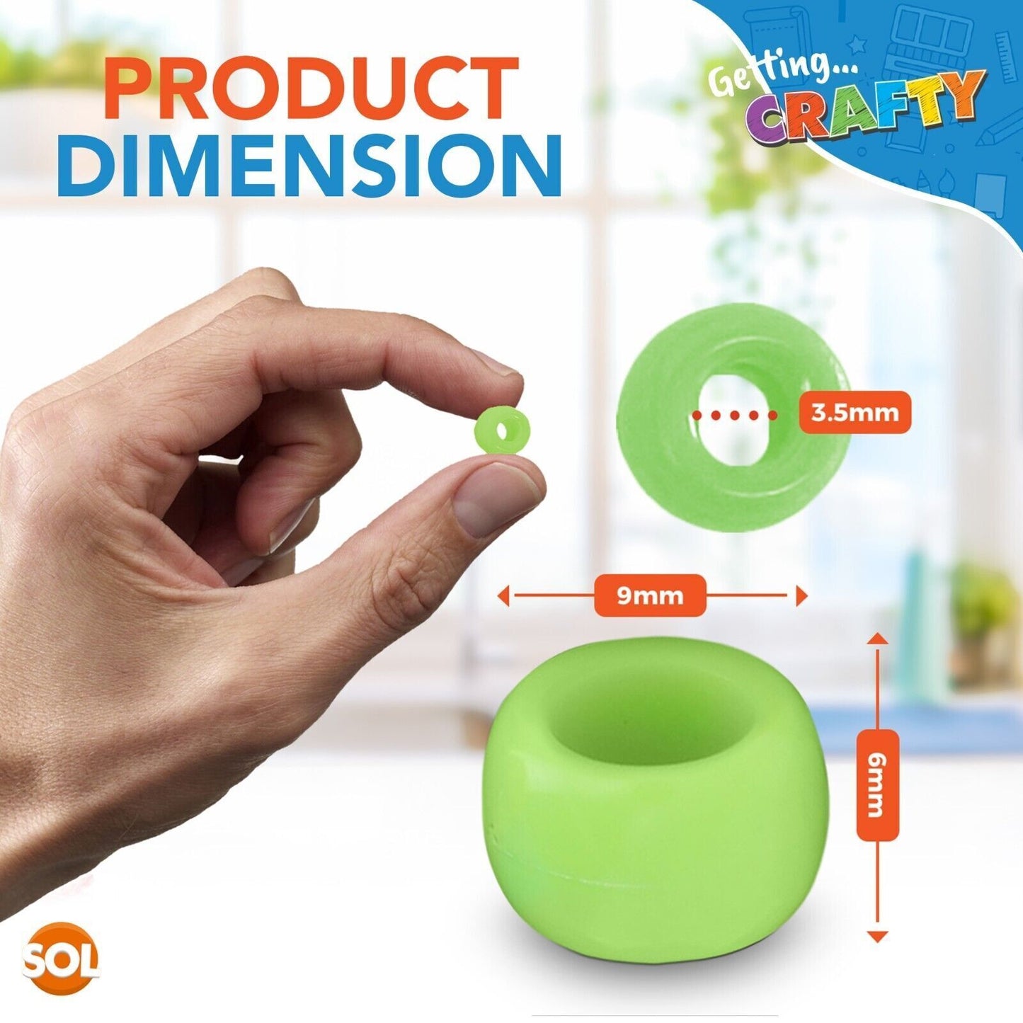 Pony Beads Jewellery Making | Mixed Acrylic Glitter Pearl | 1000 Pack