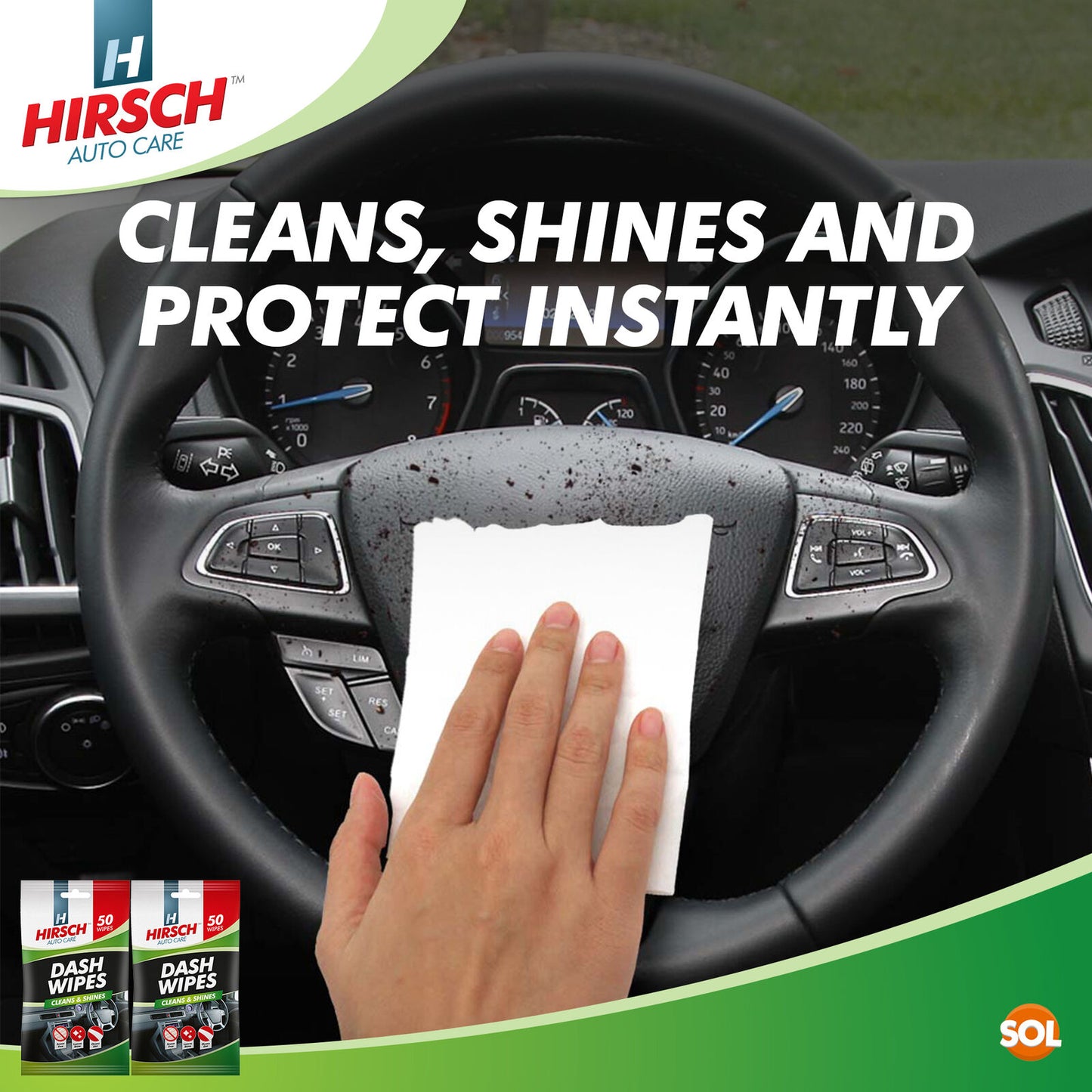 Car Dash Wipes | Gloss Interior Dashboard Cleaner | 100 Pack