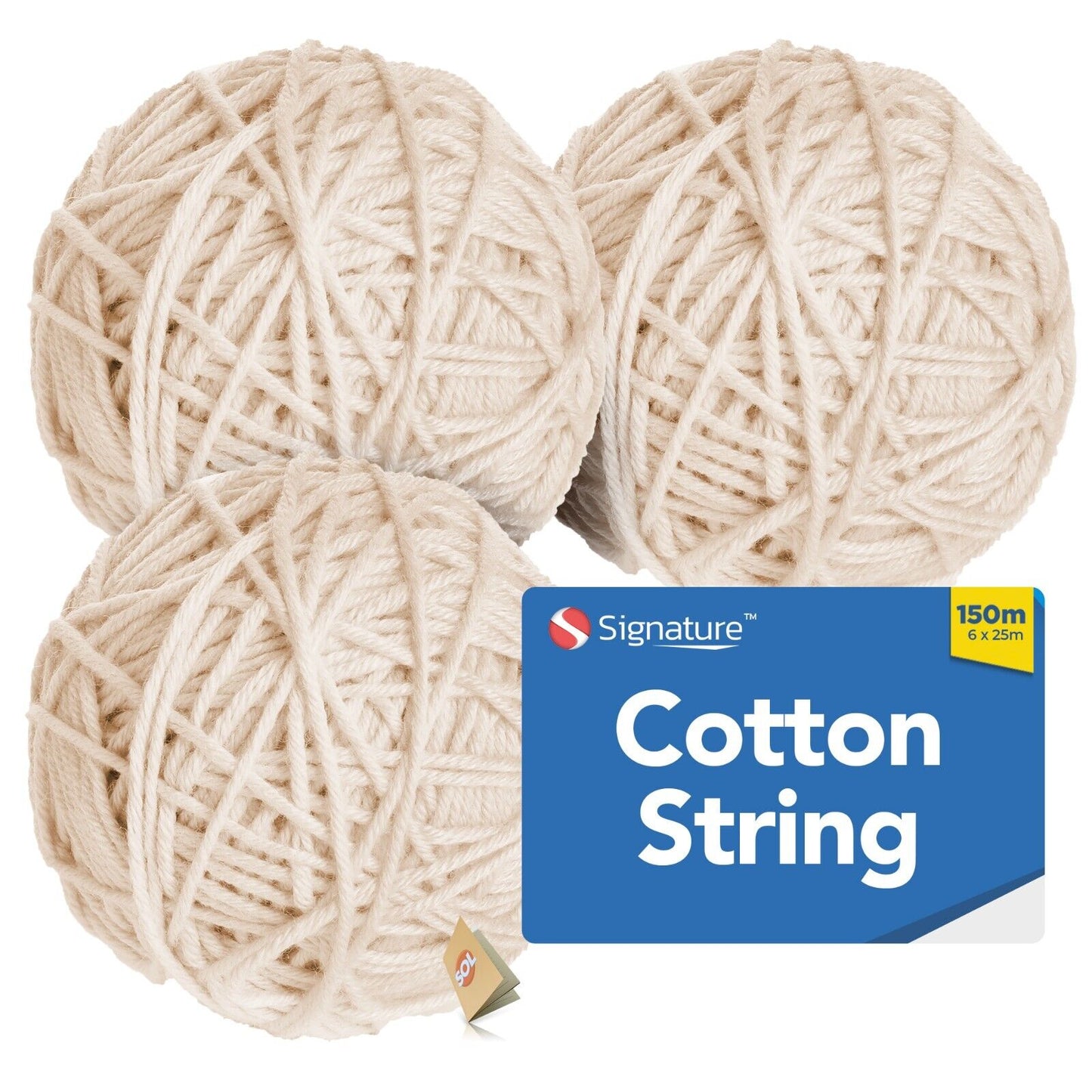 White String Cotton Twine 2mm 150M Craft Cord Rope Gift Wrap