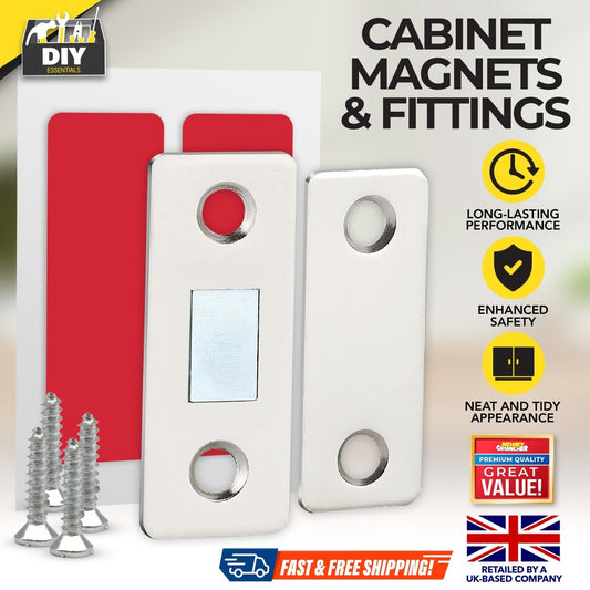 Magnetic Cabinet Door Catches Adhesive Cupboard Latch | 12 Sets