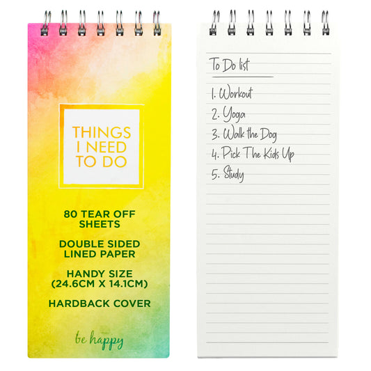 Things To Do List Pad Hardback | Weekly Planner Notebook | 80 Sheets