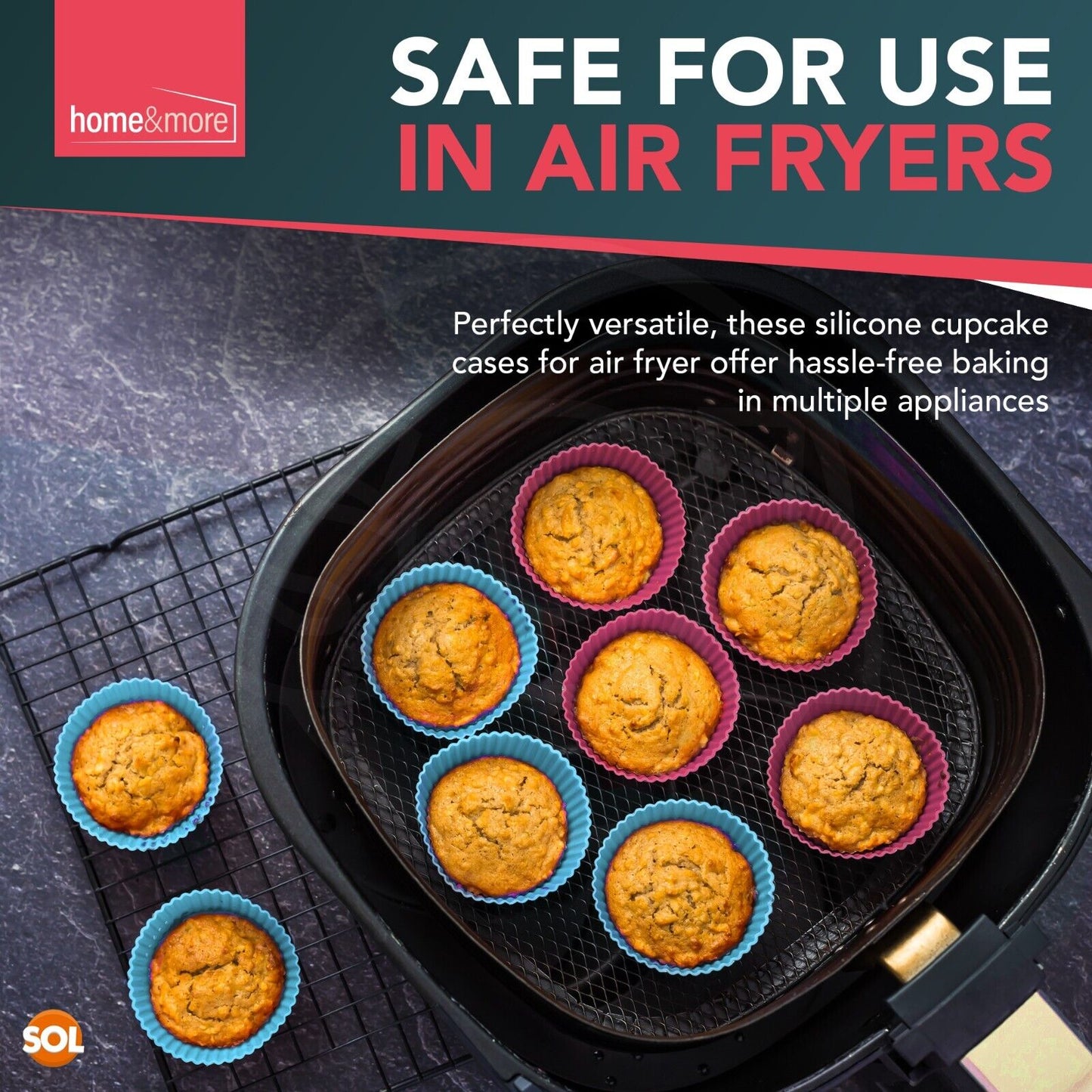 Silicone Cupcake Cases Muffin Non-Stick Baking | 24 Pack