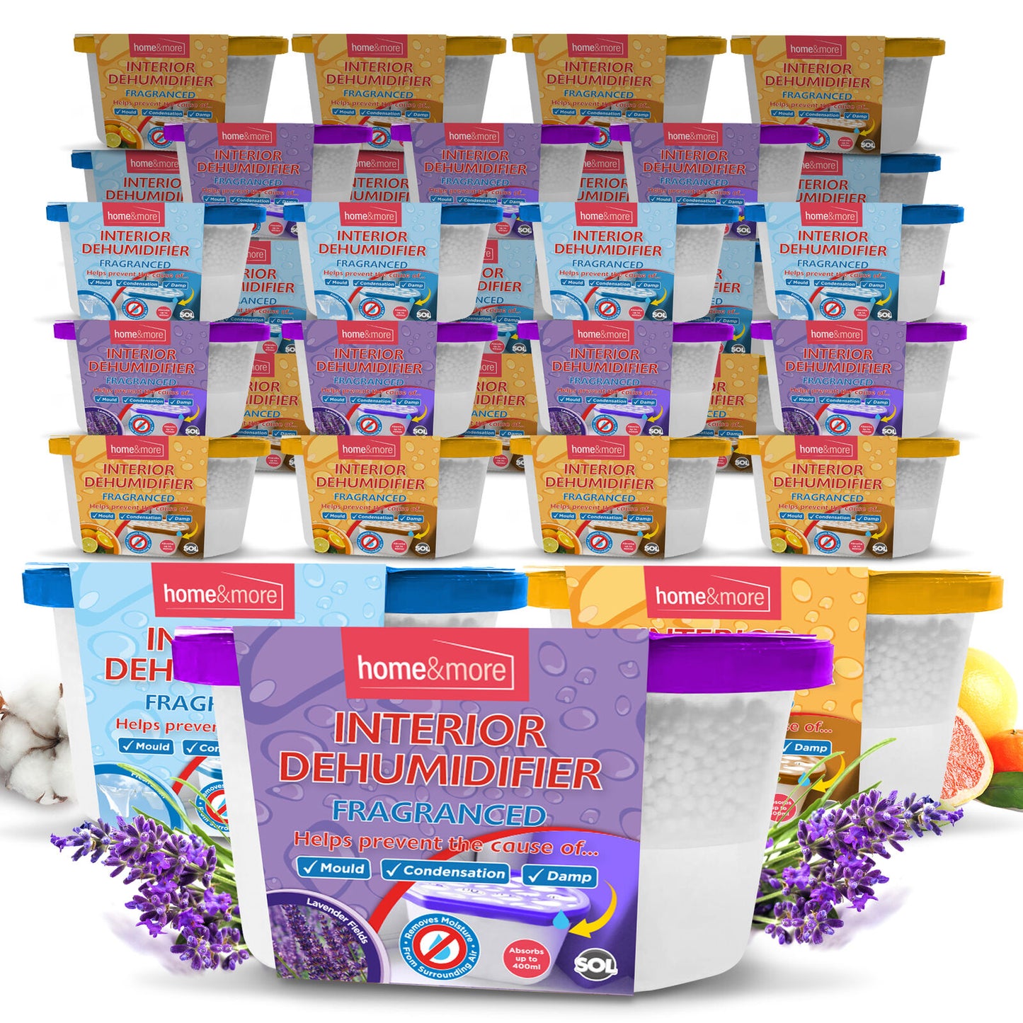 6-36 DEHUMIDIFIER Interior Damp Moisture Mould Mildew Caravan Fragranced 400ml