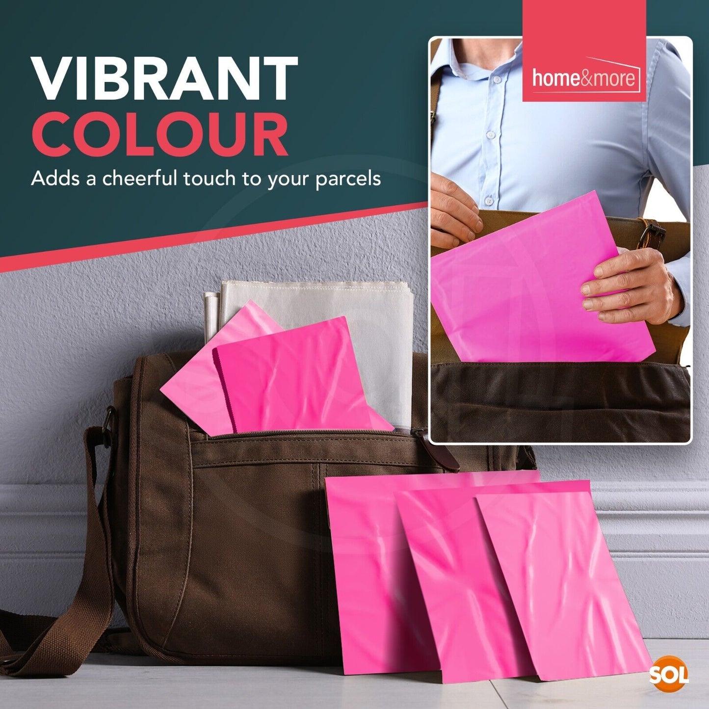 Pink Mailing Bags Mixed Sizes Strong Plastic Postal | 50 Pack