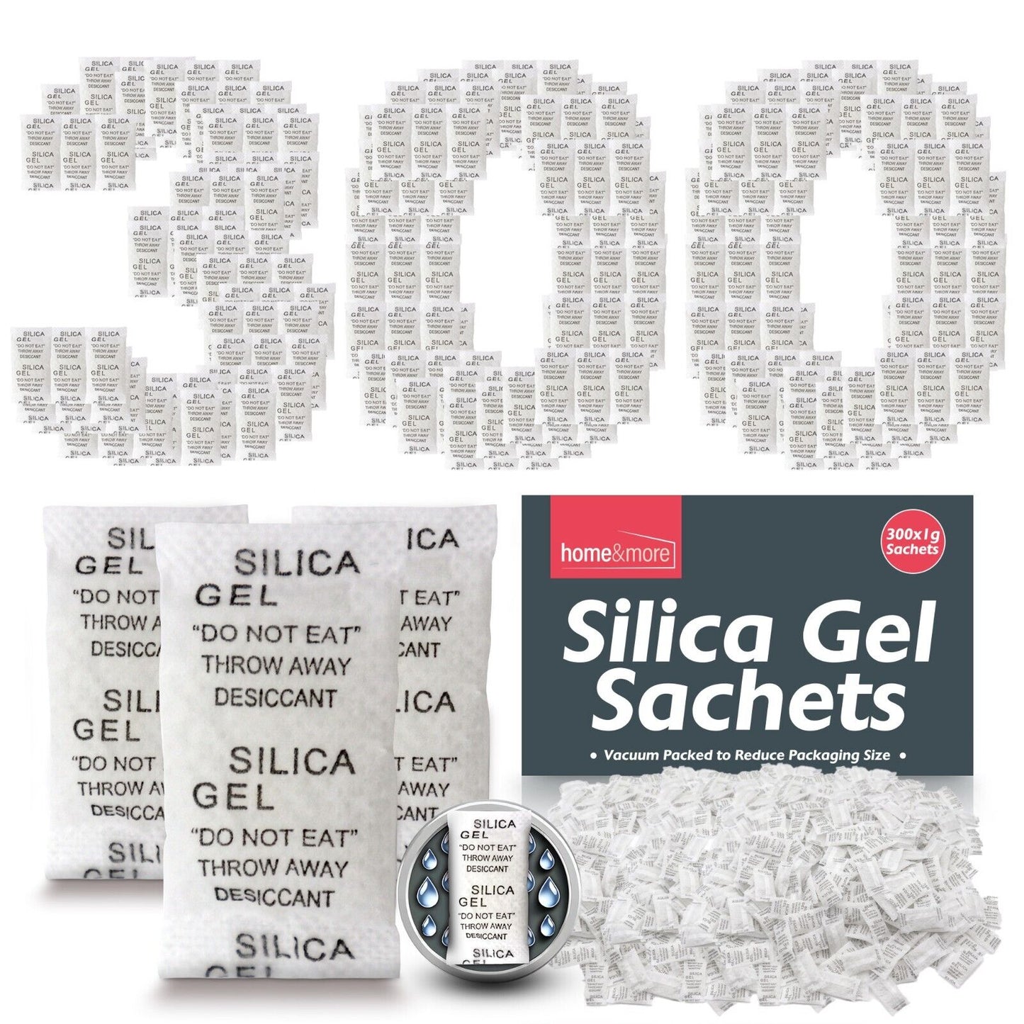 Silica Gel Sachets 1g Reusable Moisture Absorber | 300 Pack