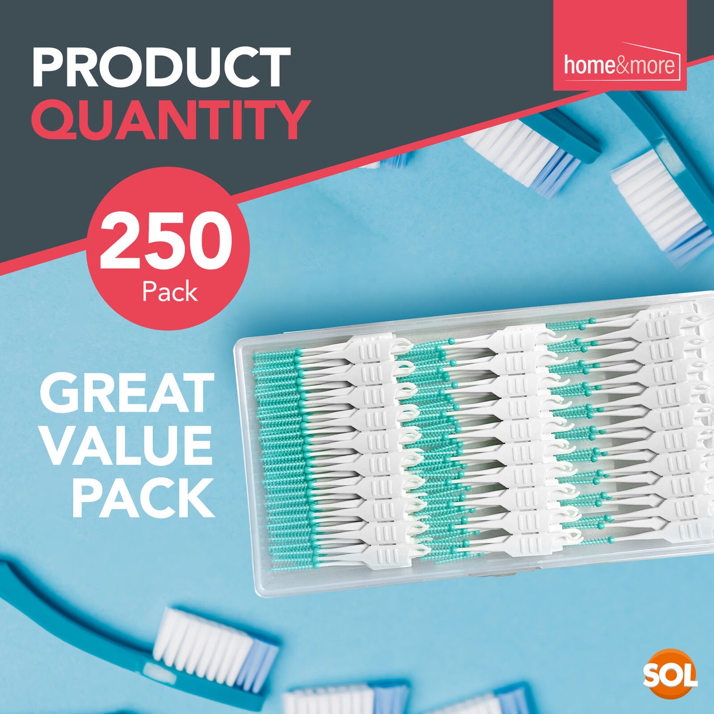 Interdental Sticks | Dental Floss Picks for Teeth Cleaning | 250 Pack