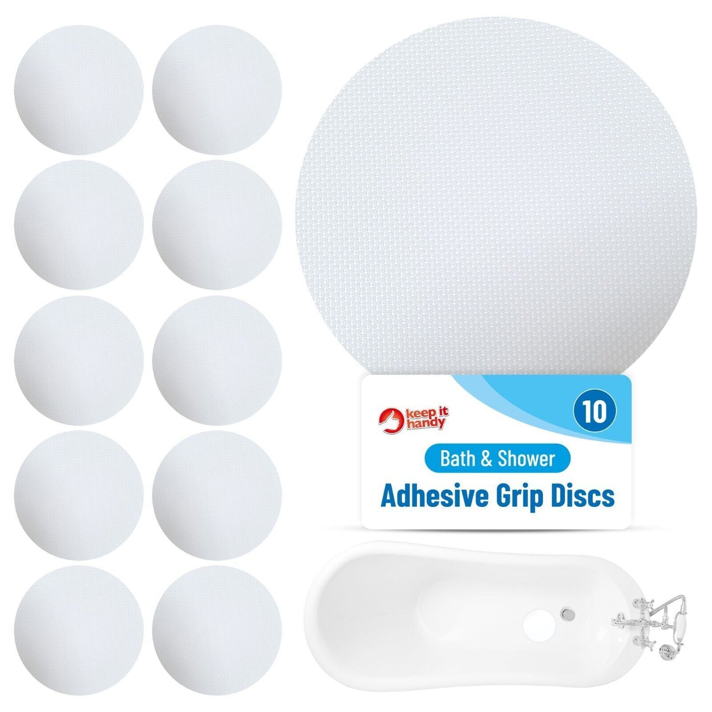 Anti Slip Bath Shower Stickers | 10 Textured Pads