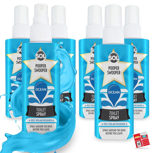 Pooper Star Toilet Spray | Ocean Scent Air Freshener | 6 Pack