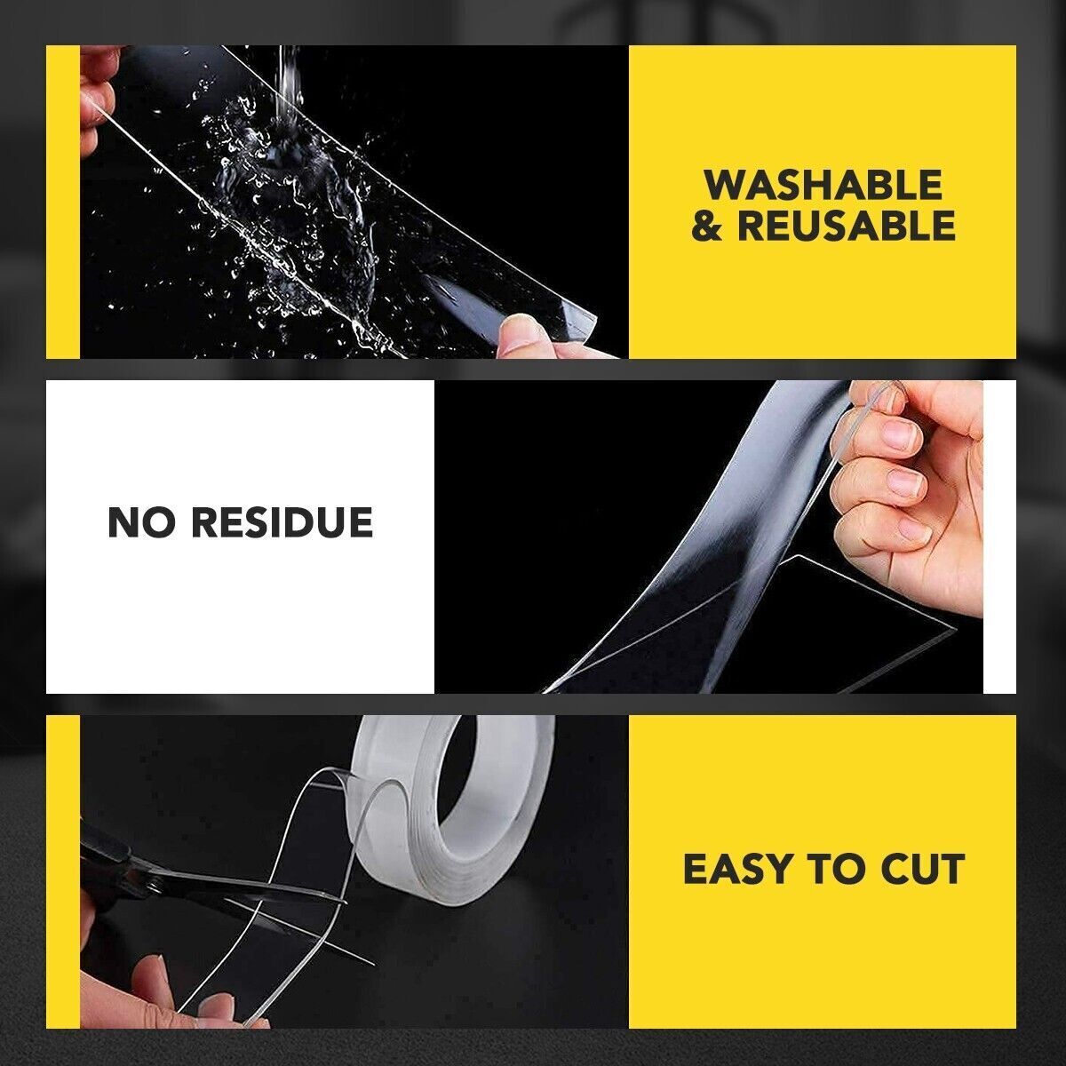 10M Nano Tape Double Sided Adhesive Reusable Removable Washable Traceless Gel