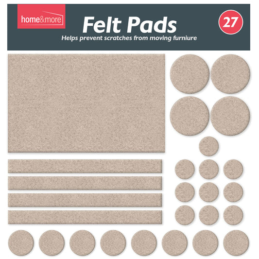 Felt Pads | Beige Self Adhesive Furniture Floor Protectors | 27 Pack