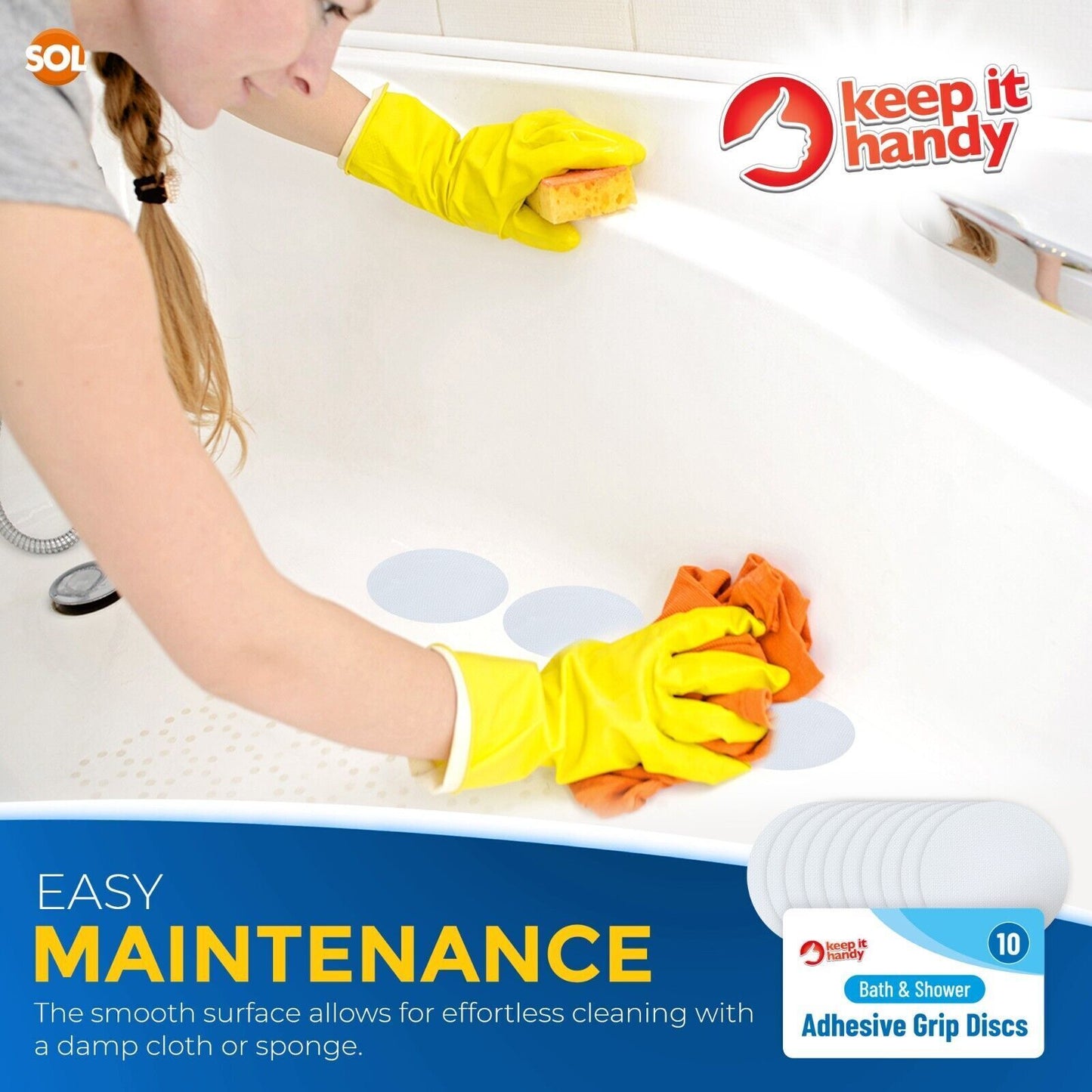 Anti Slip Bath Shower Stickers | 10 Textured Pads