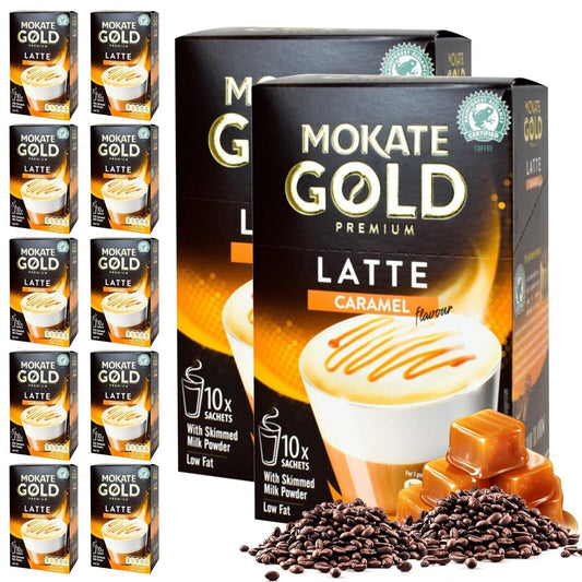 Mokate Gold Latte Coffee Sachets | Classic & Caramel Instant | 60 Pack