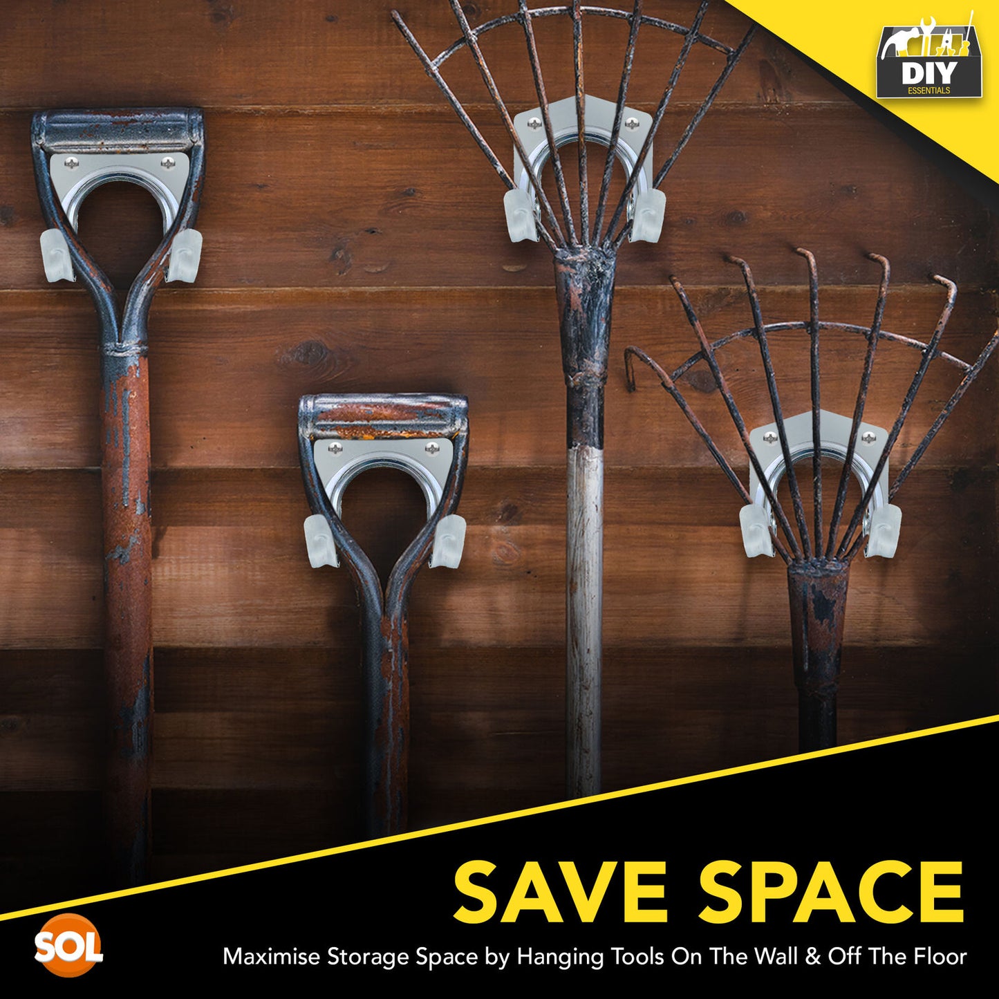 Tool Hooks & Screws Garage Garden Bike Storage | 15 Pack