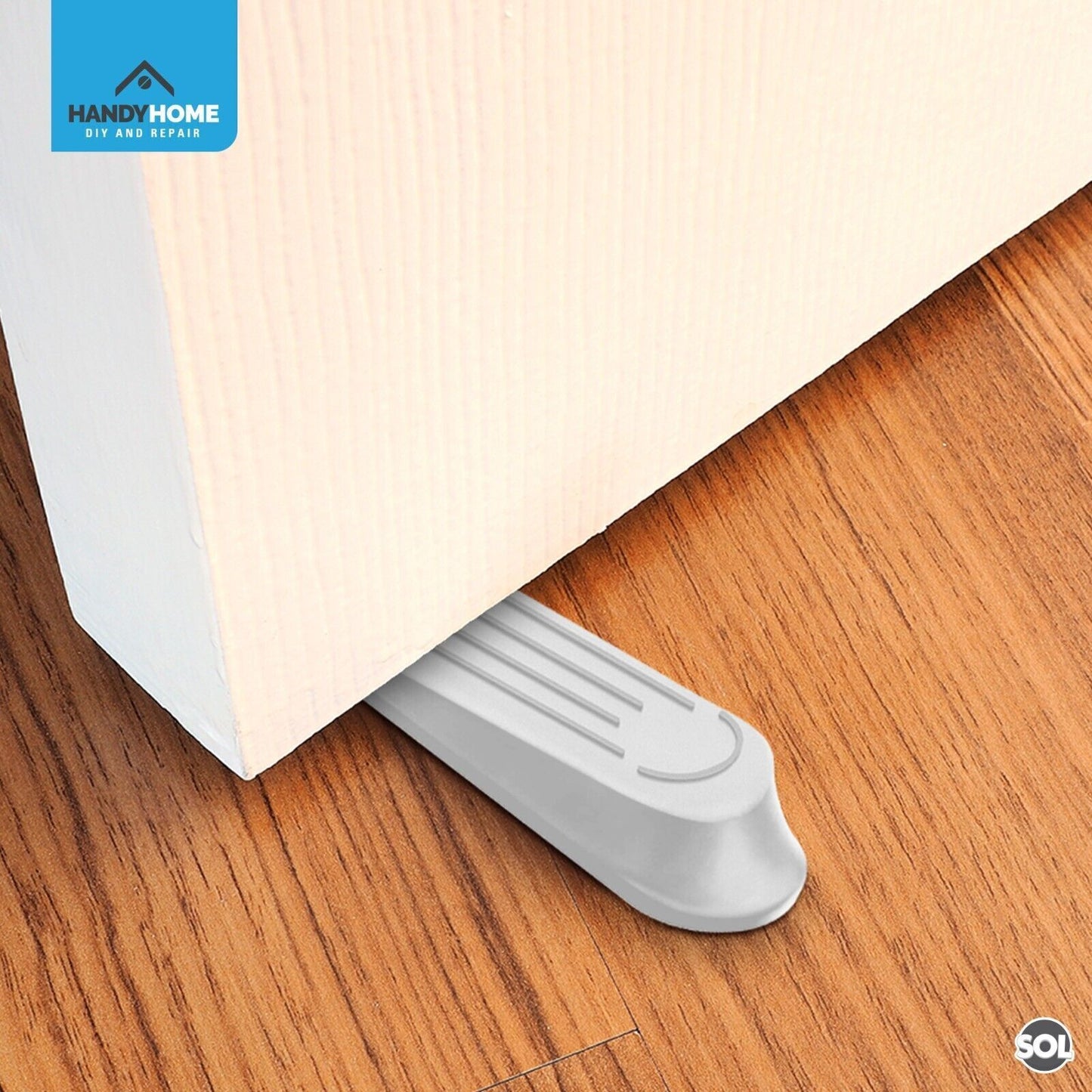 12pk White Rubber Door Wedges Stop | Heavy Duty Stoppers Home Office Jammer Jam
