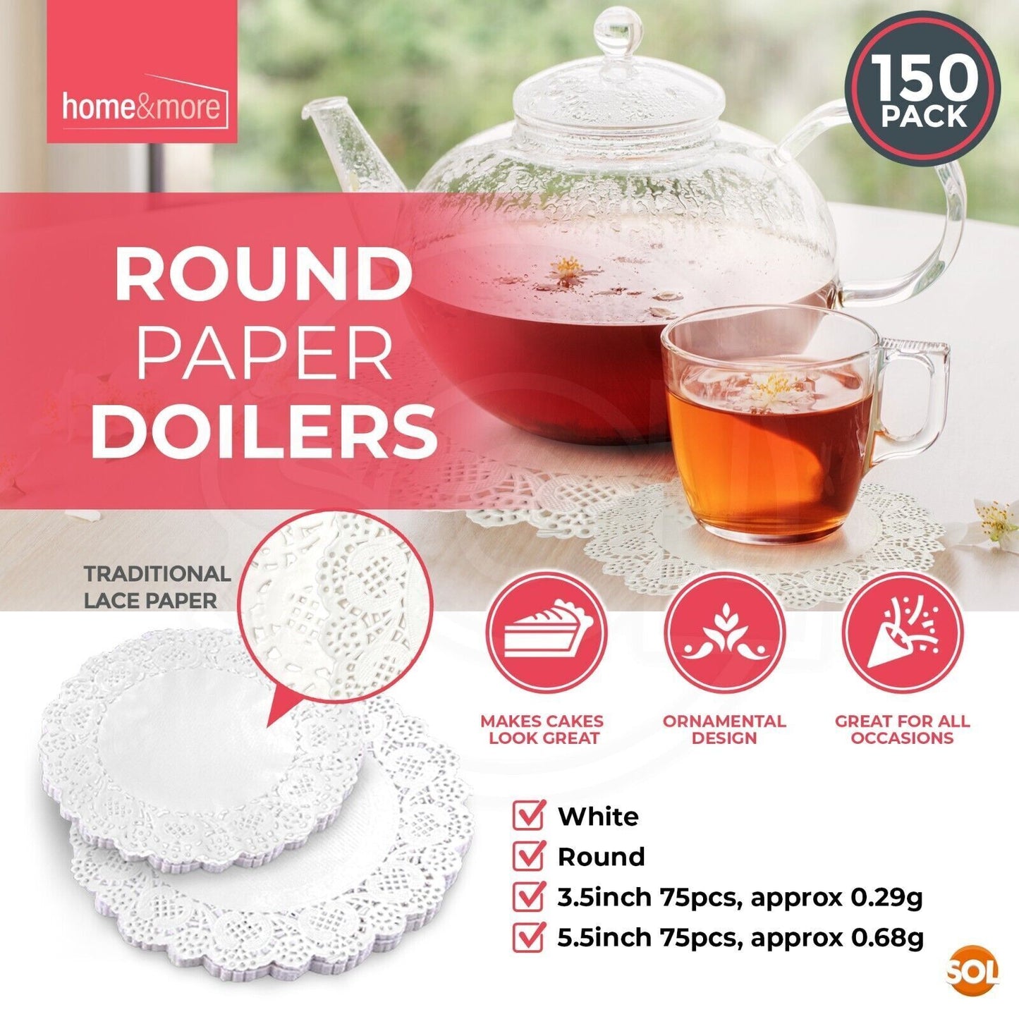 150-300 White Paper Doilies 5.5 3.5 Inch Round Lace Party Doylies Doyleys Doily