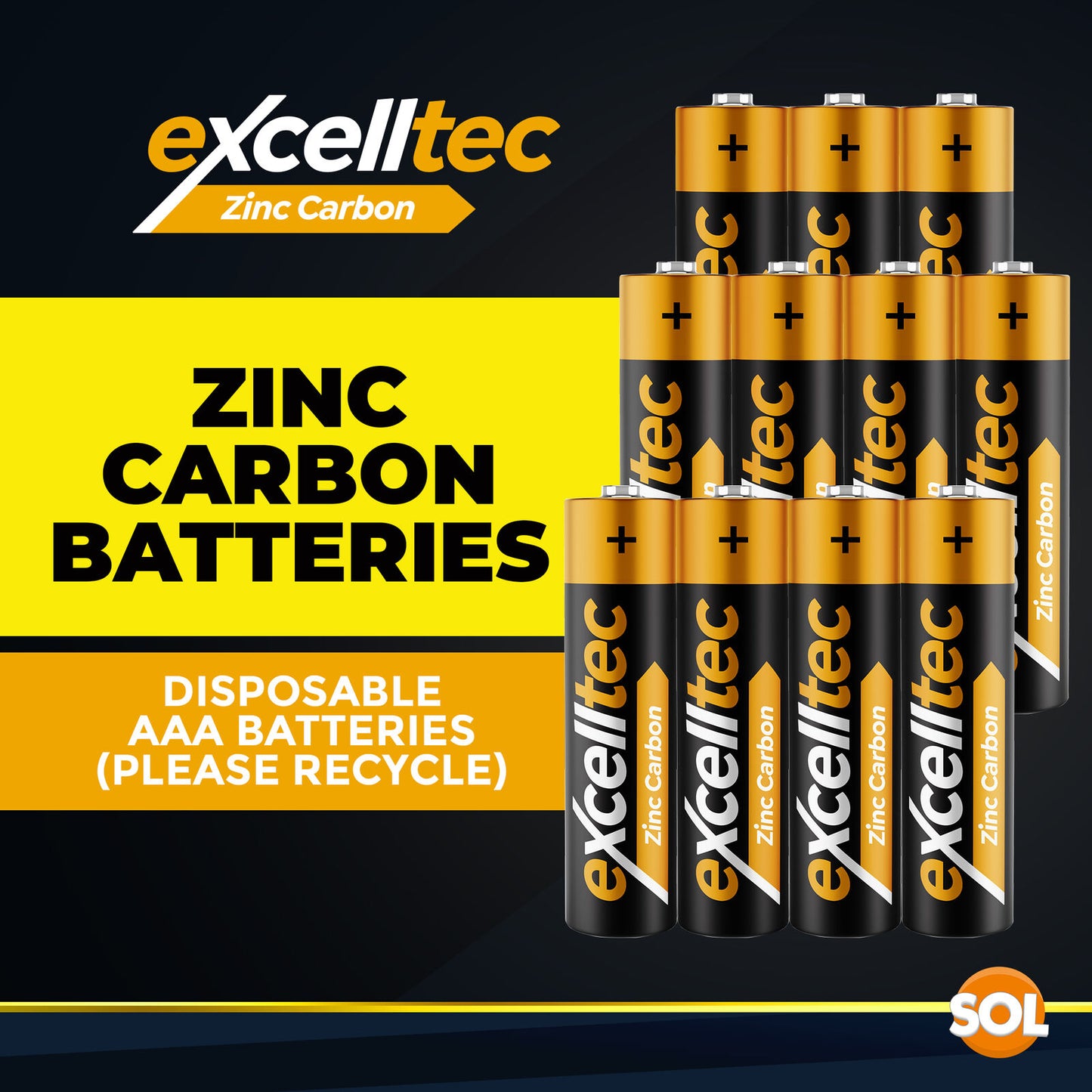22 Excelltec AA / AAA Batteries | 1000mAh 1.5v Heavy Duty Battery Long Expiry Life