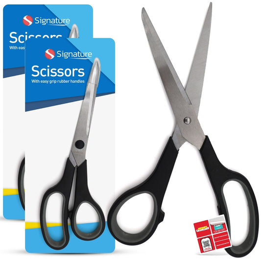 Stainless Steel Craft Scissors 21.5cm | Comfort Grip 8 Inch | 2 Pack