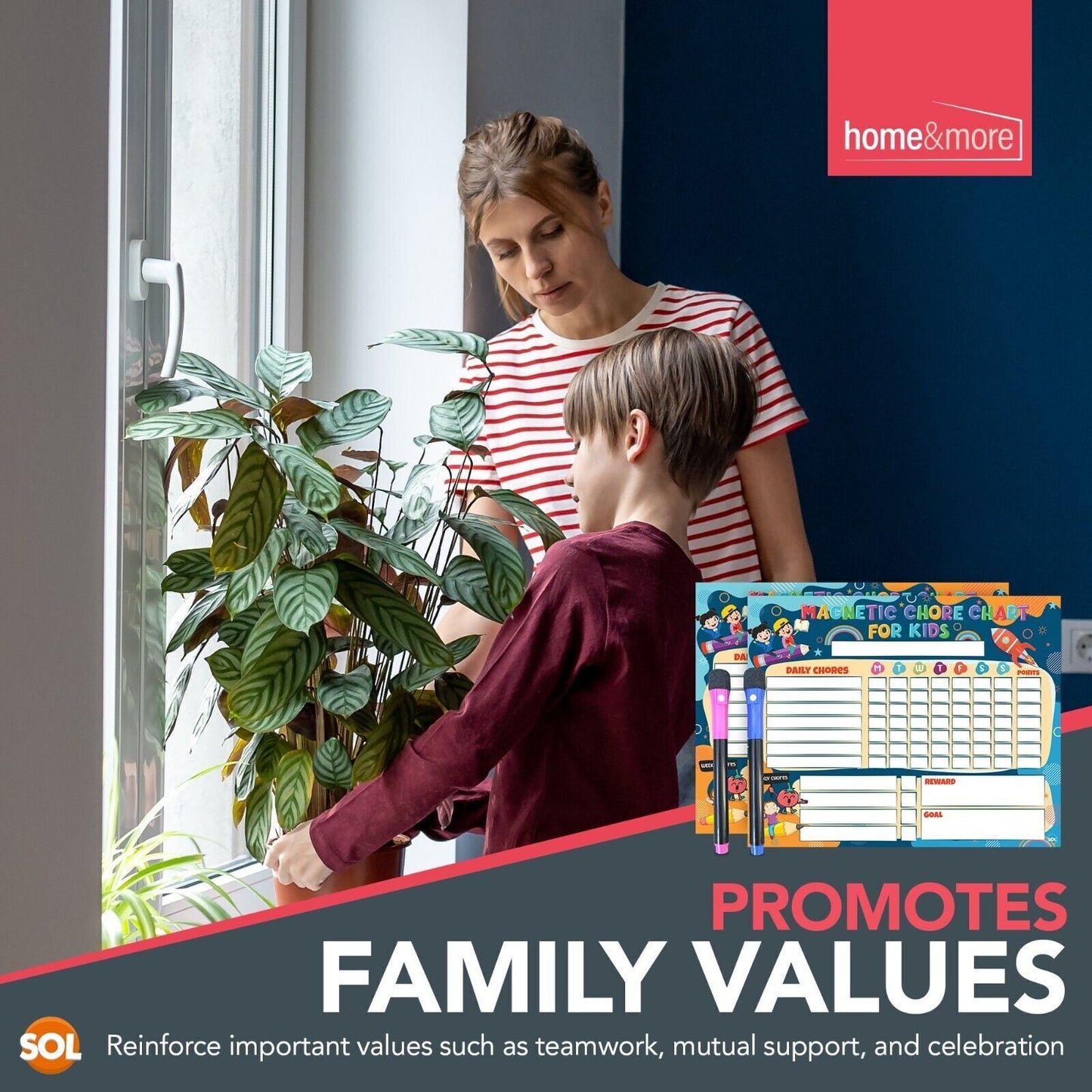 Reward Chart Magnetic Reusable Behaviour Chore for Kids | Includes Wipe Pens | 2 Pack