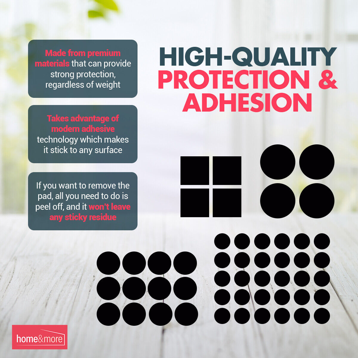 Felt Pads | Self Adhesive Black Furniture Protectors | 200 Pack