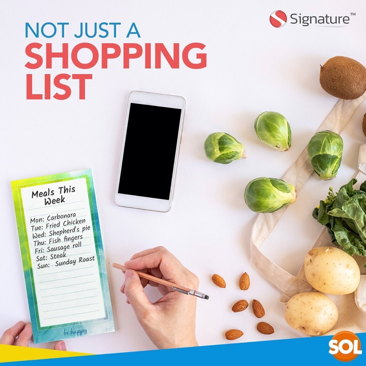 Magnetic Shopping List Pads | Fridge Notepads with Magnet | 2 Pack