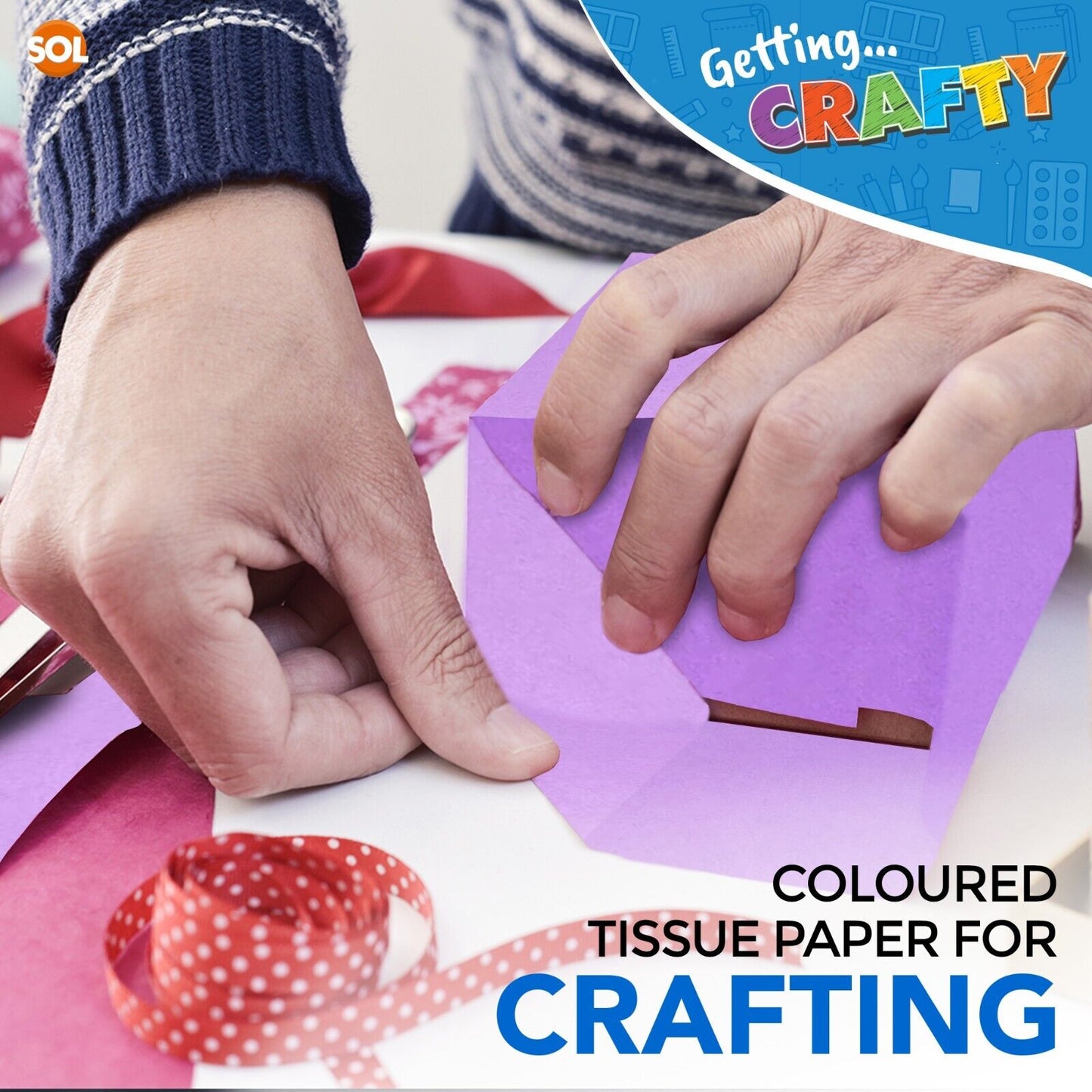 Multi Coloured Tissue Paper Sheets | Gift Wrap 50x35cm | 40 Pack