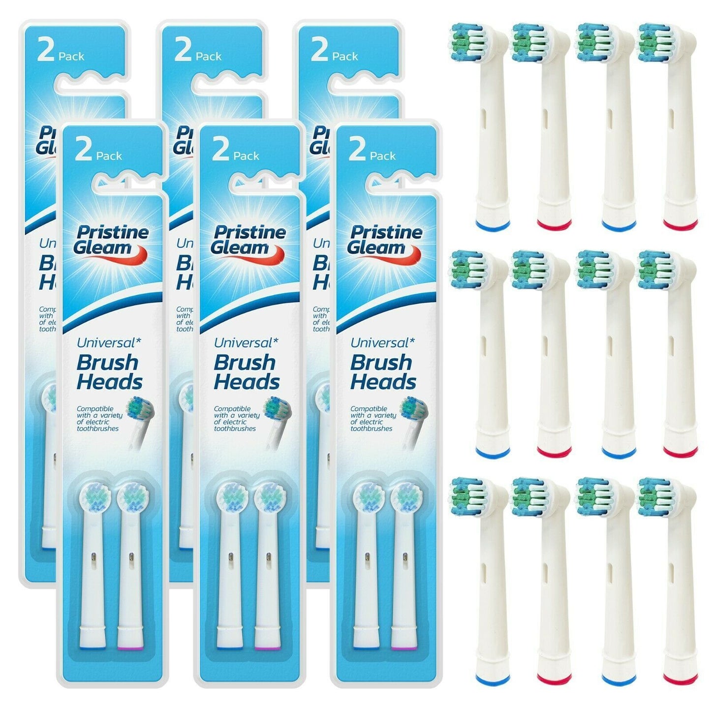 2-16pk Replacement Electric Toothbrush Heads Compatible with Oral B Braun Brush