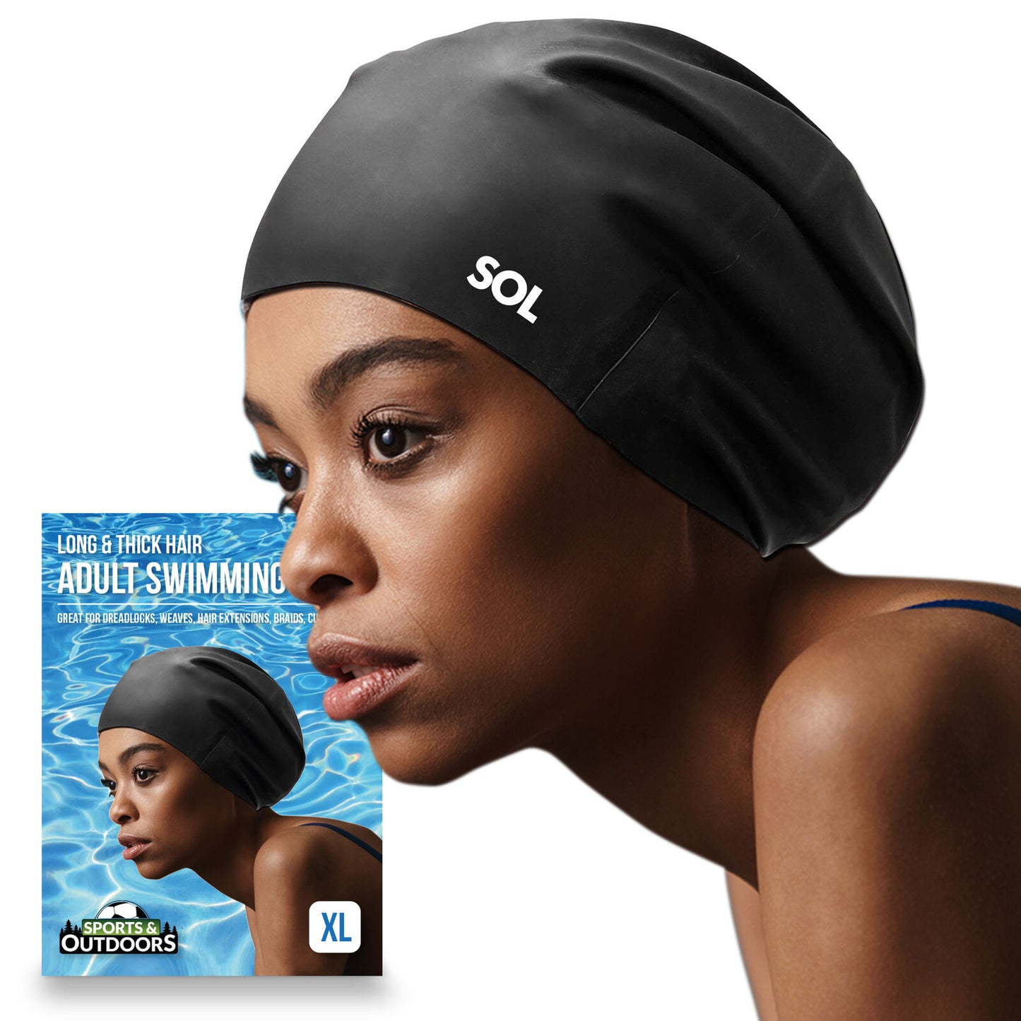 Extra Large Swimming Cap 29cm | Waterproof Silicone for Long Hair Women
