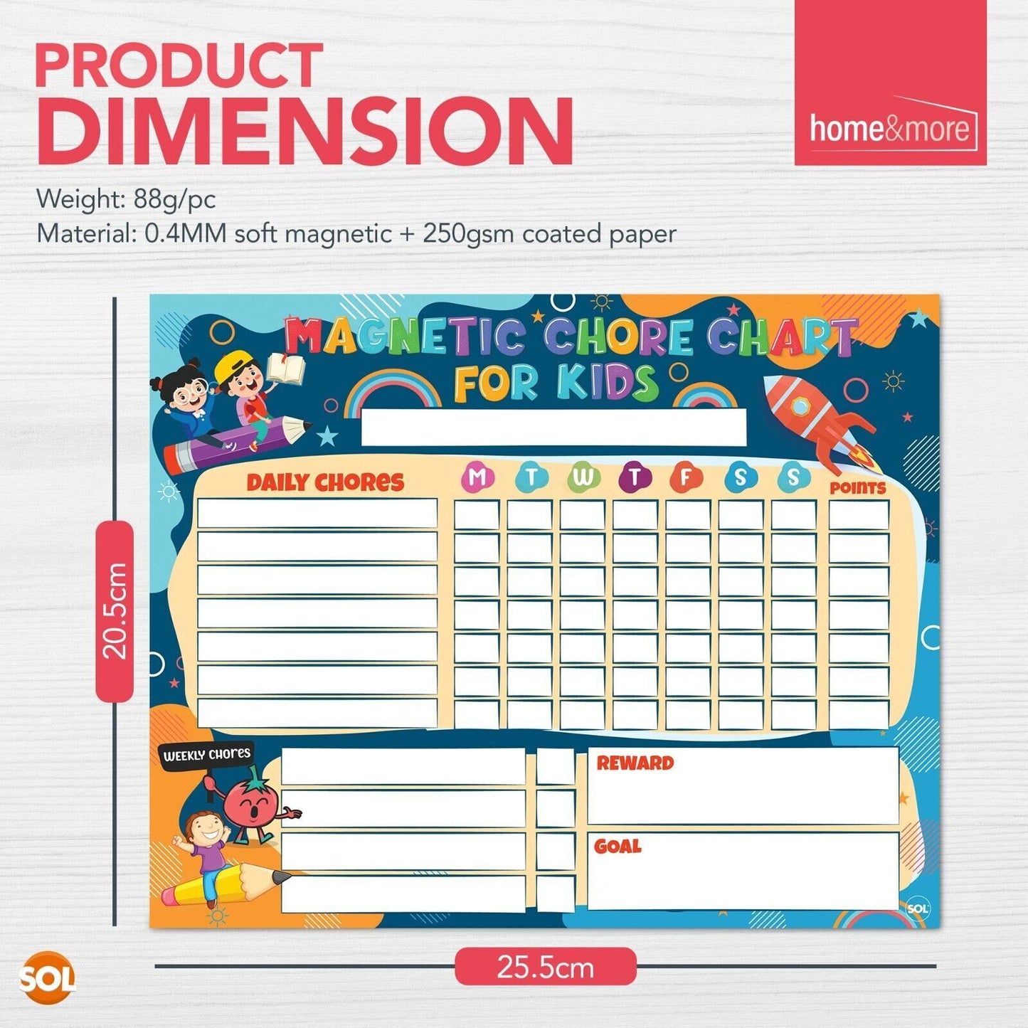 Reward Chart Magnetic Reusable Behaviour Chore for Kids | Includes Wipe Pens | 2 Pack