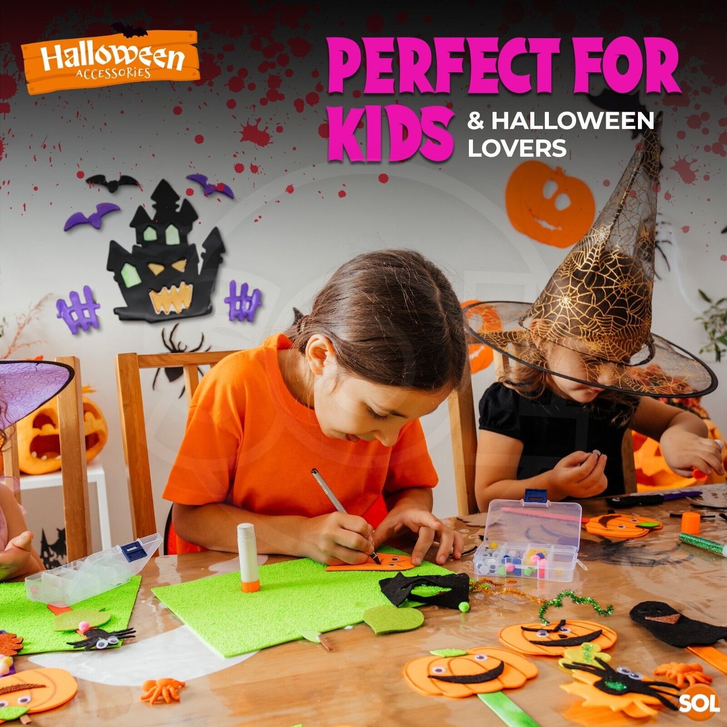 Halloween Window Gel Stickers Skeleton Spooky Scary Gel Clings Glass Decoration
