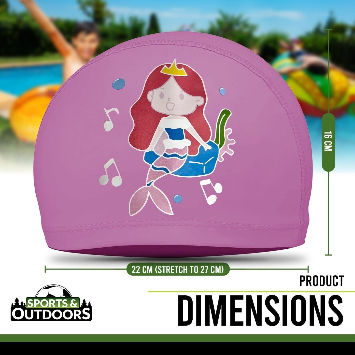 Kids Swimming Cap | Waterproof Fabric Swim Hat for Boys & Girls