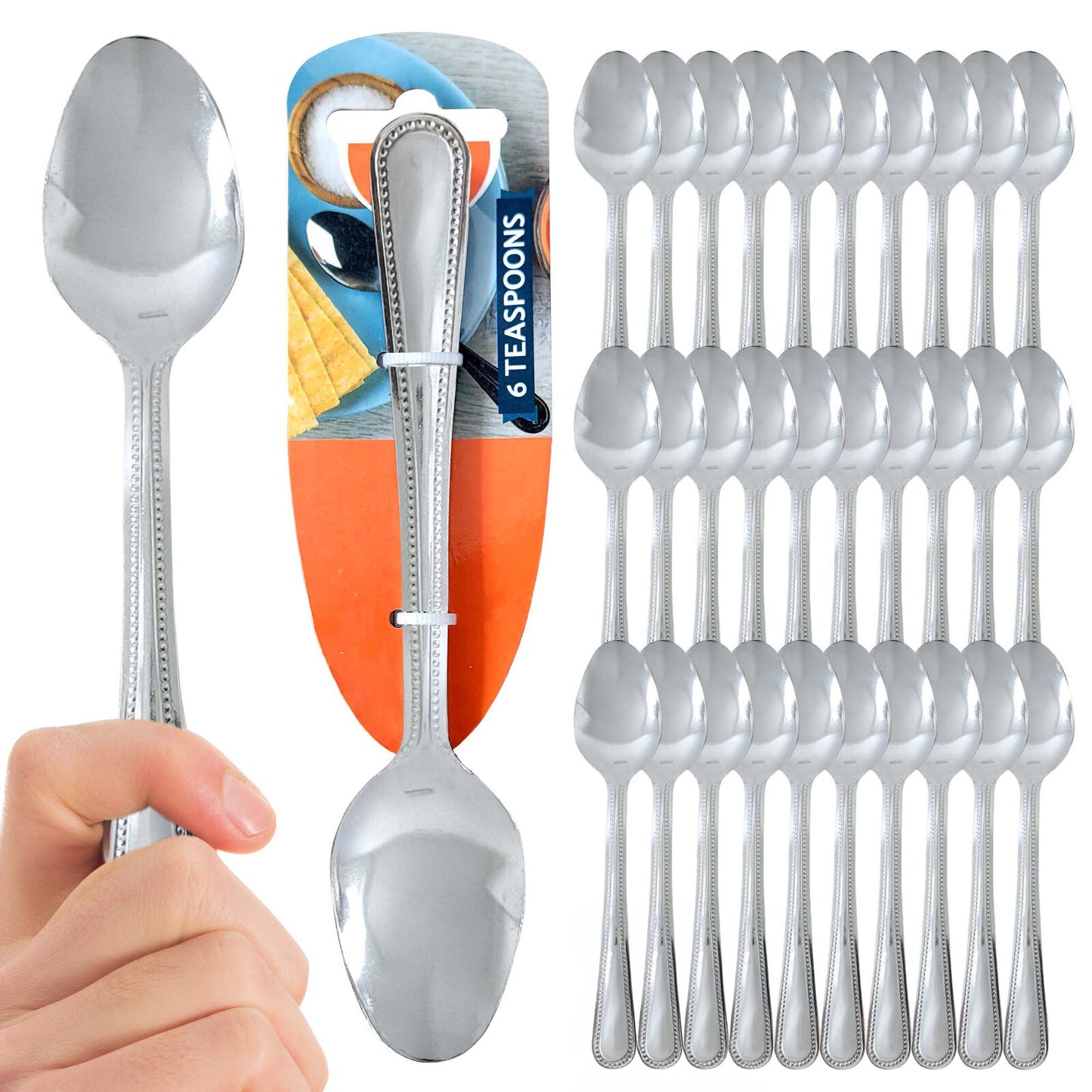 Stainless Steel Tea Spoons | Quality Cutlery Set | 6 Pack