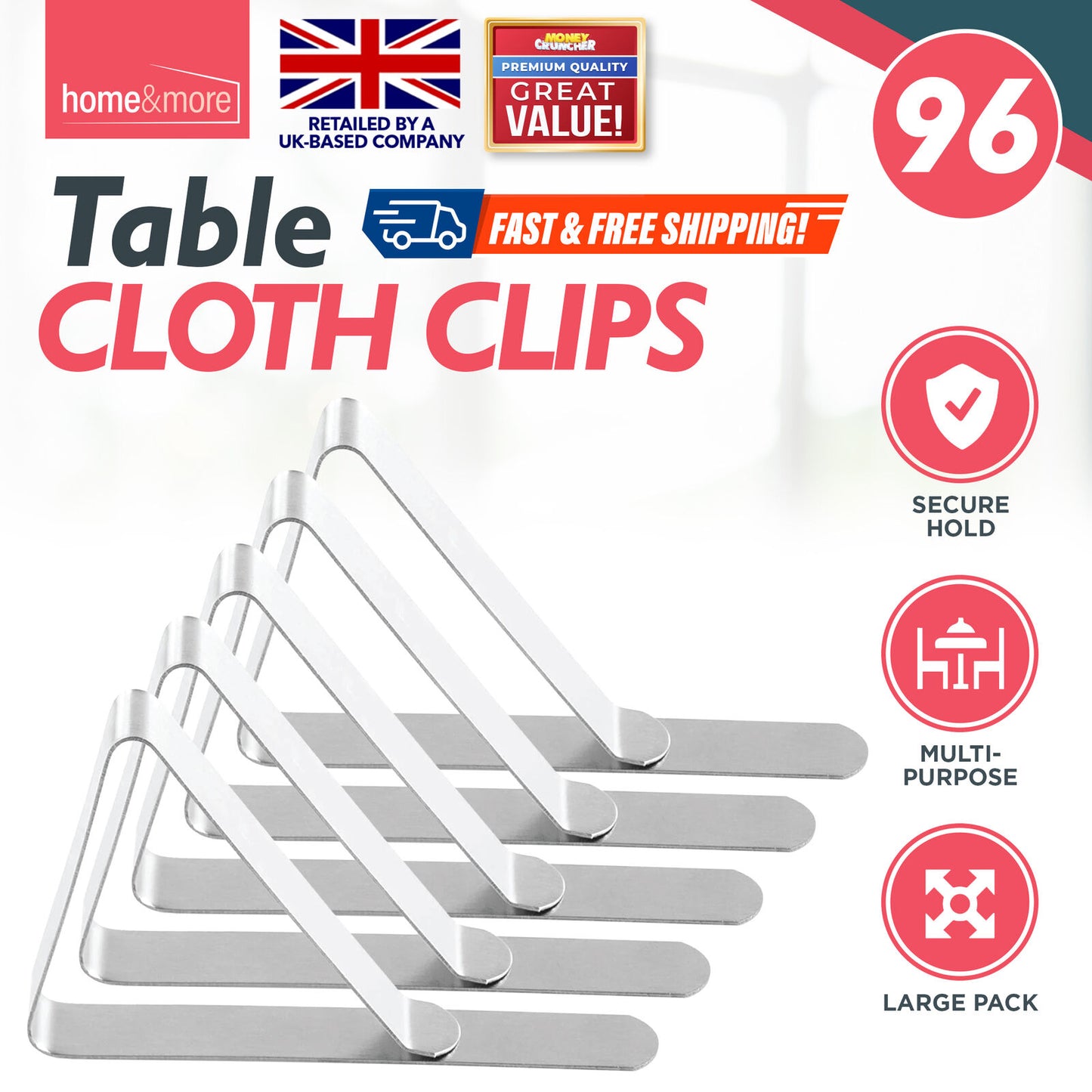 Table Cloth Clips | Metal Stainless Steel Picnic Clamps Pegs | 16 Pack