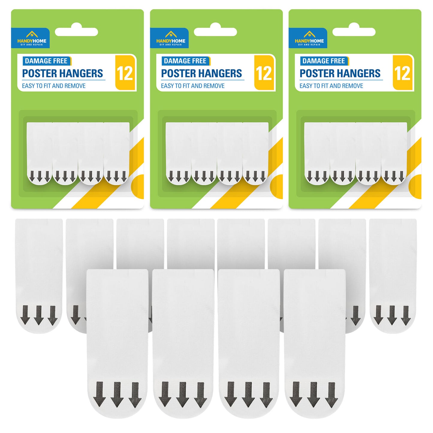 12-48pk Damage Free Hanging Strips | Self Adhesive Stick On Wall Picture Frames