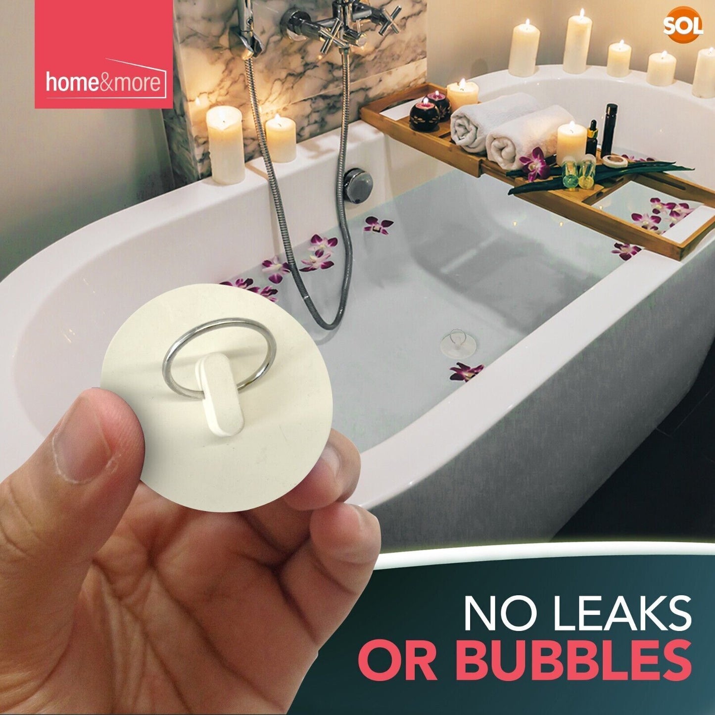 Rubber Bath Plugs | Universal Sink & Basin Drain Stopper | 4 Pack