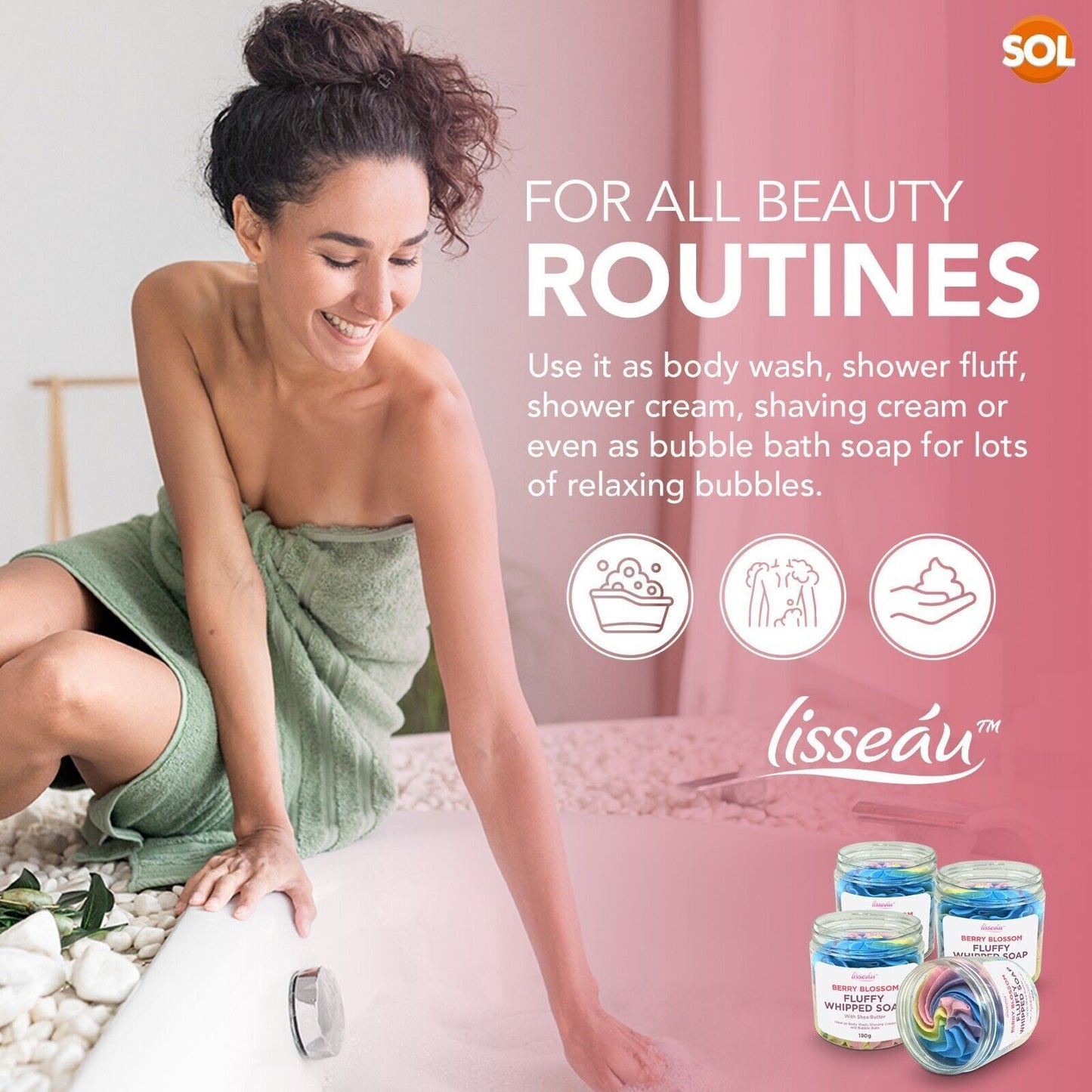 Whipped Soap Set Shea Butter 190g | Berry Blossom | 2 Pack