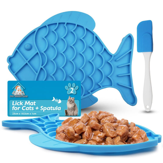 Cat Lick Mat with Suction & Spatula | 2 Pack