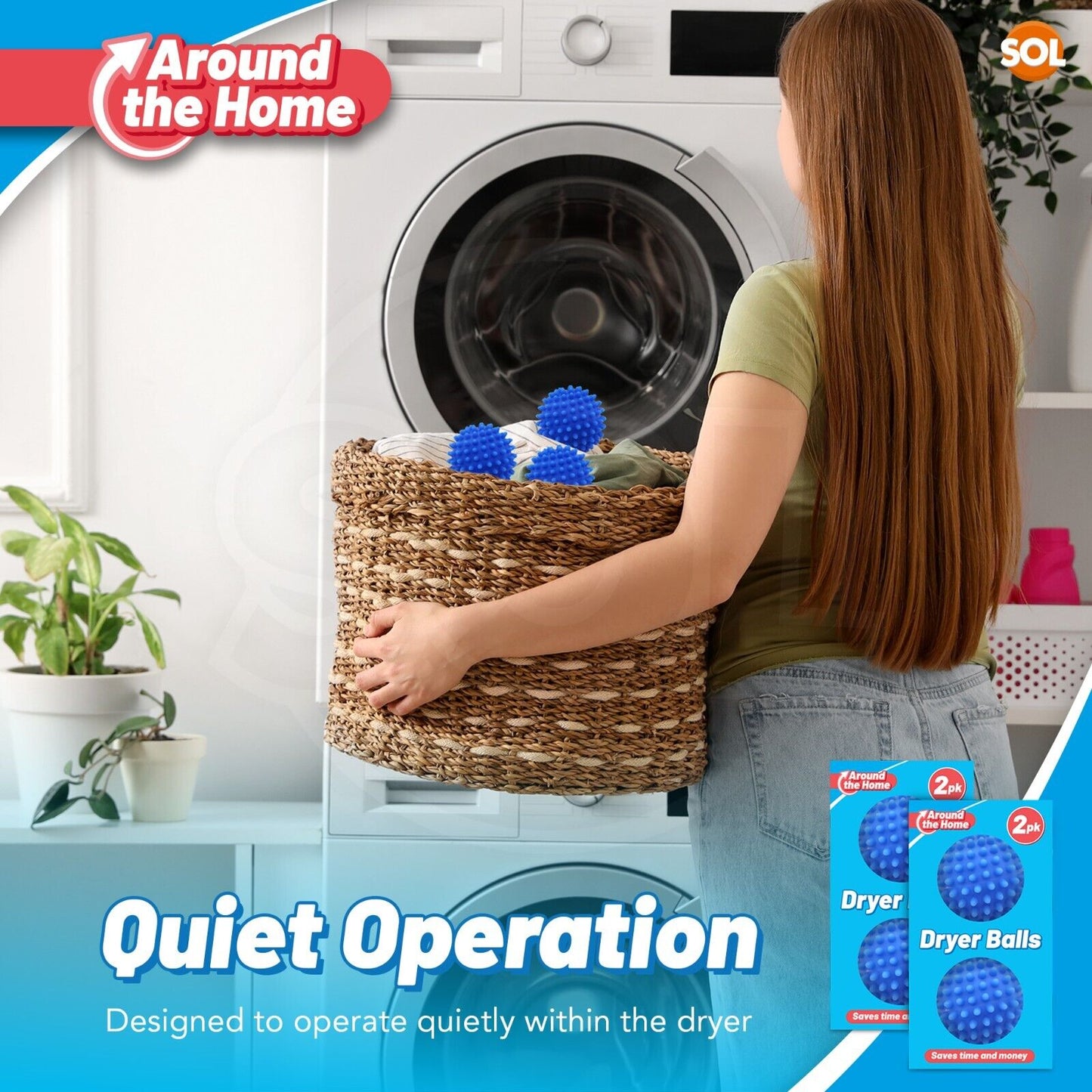 Reusable Tumble Dryer Balls Laundry Machine Clothes Softener | 4 Pack