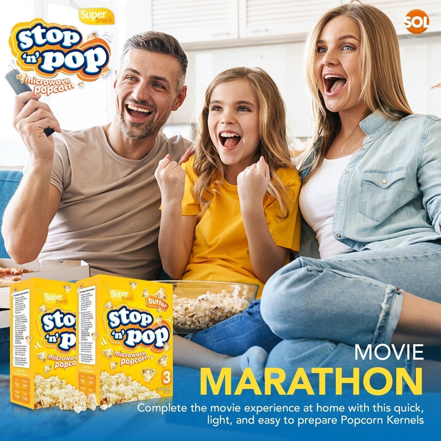 Microwave Popcorn 85g | Sweet Salted Butter Flavour | 48 Pack