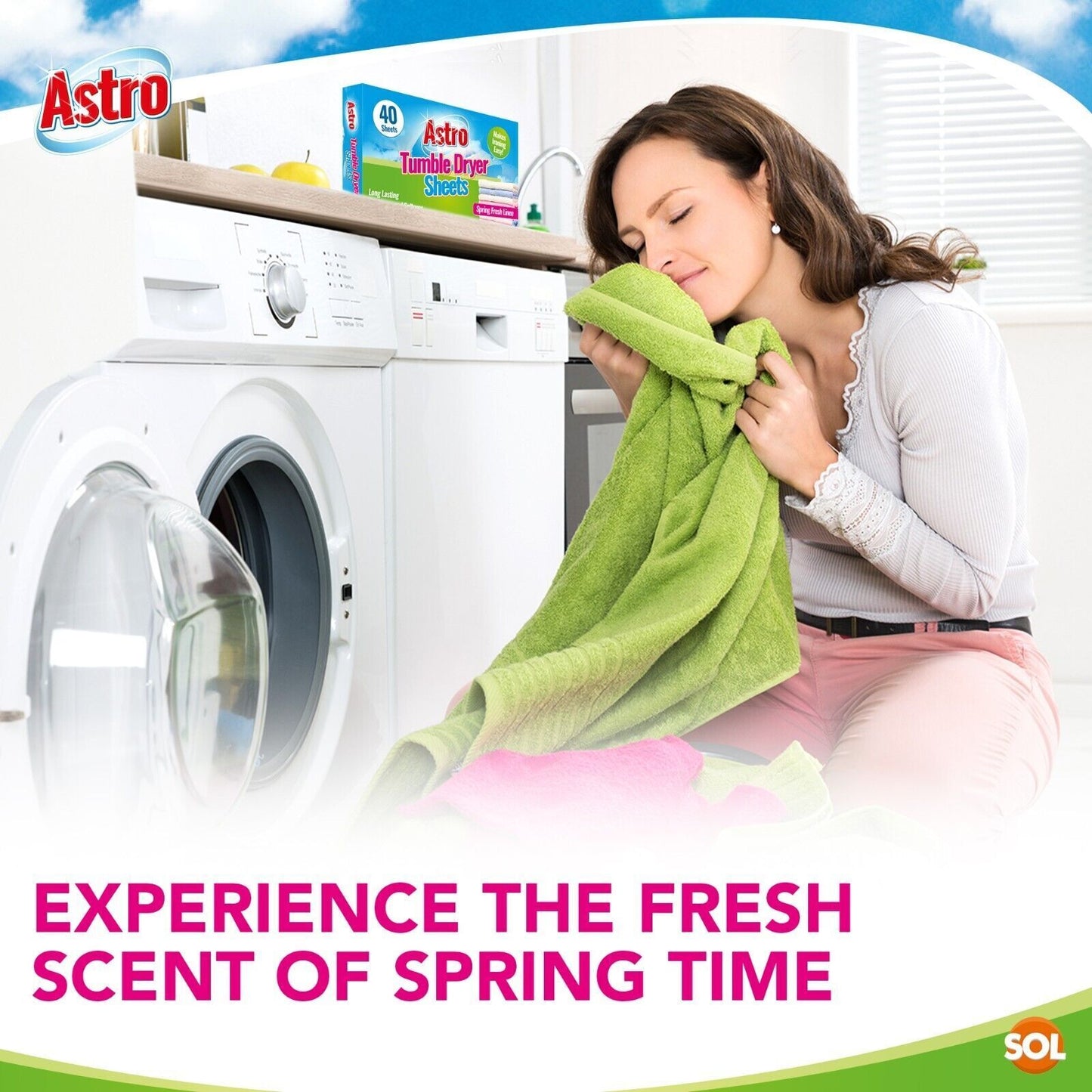 Tumble Dryer Sheets | Fresh Linen Scent | Fabric Softener | 80 Pack