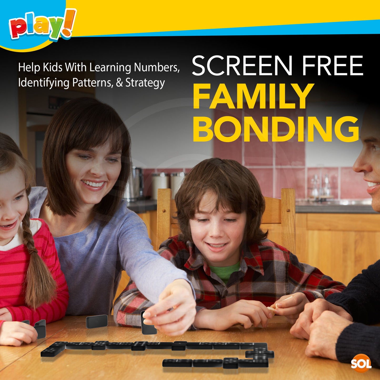 Dominoes Game Set | 28 Piece Travel Toy in Wooden Box