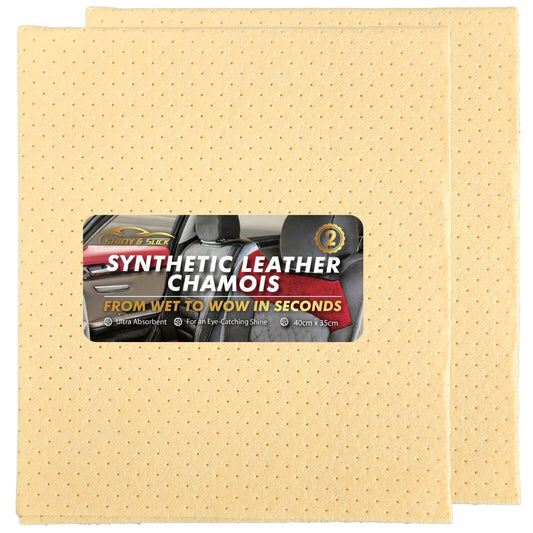 Synthetic Chamois Leather Cloth 40x35cm Car Shammy | 2 Pack