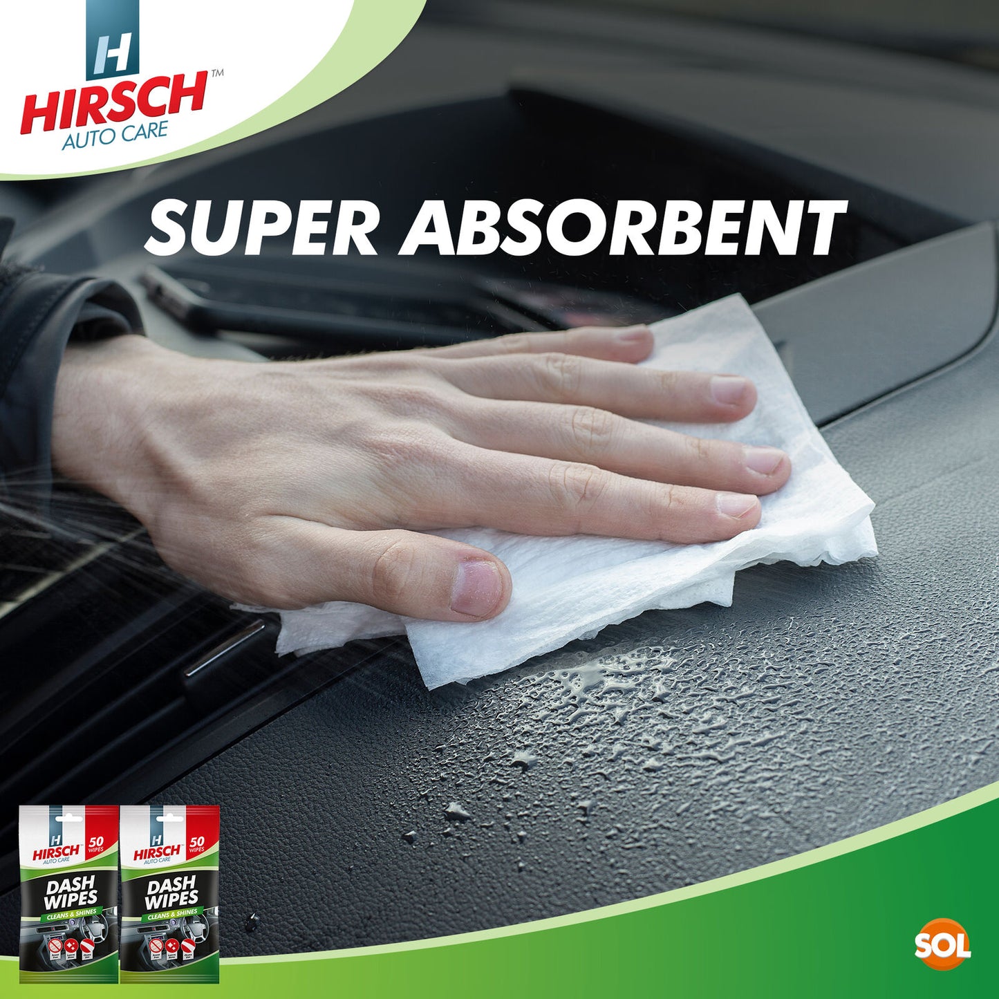 Car Dash Wipes | Gloss Interior Dashboard Cleaner | 100 Pack