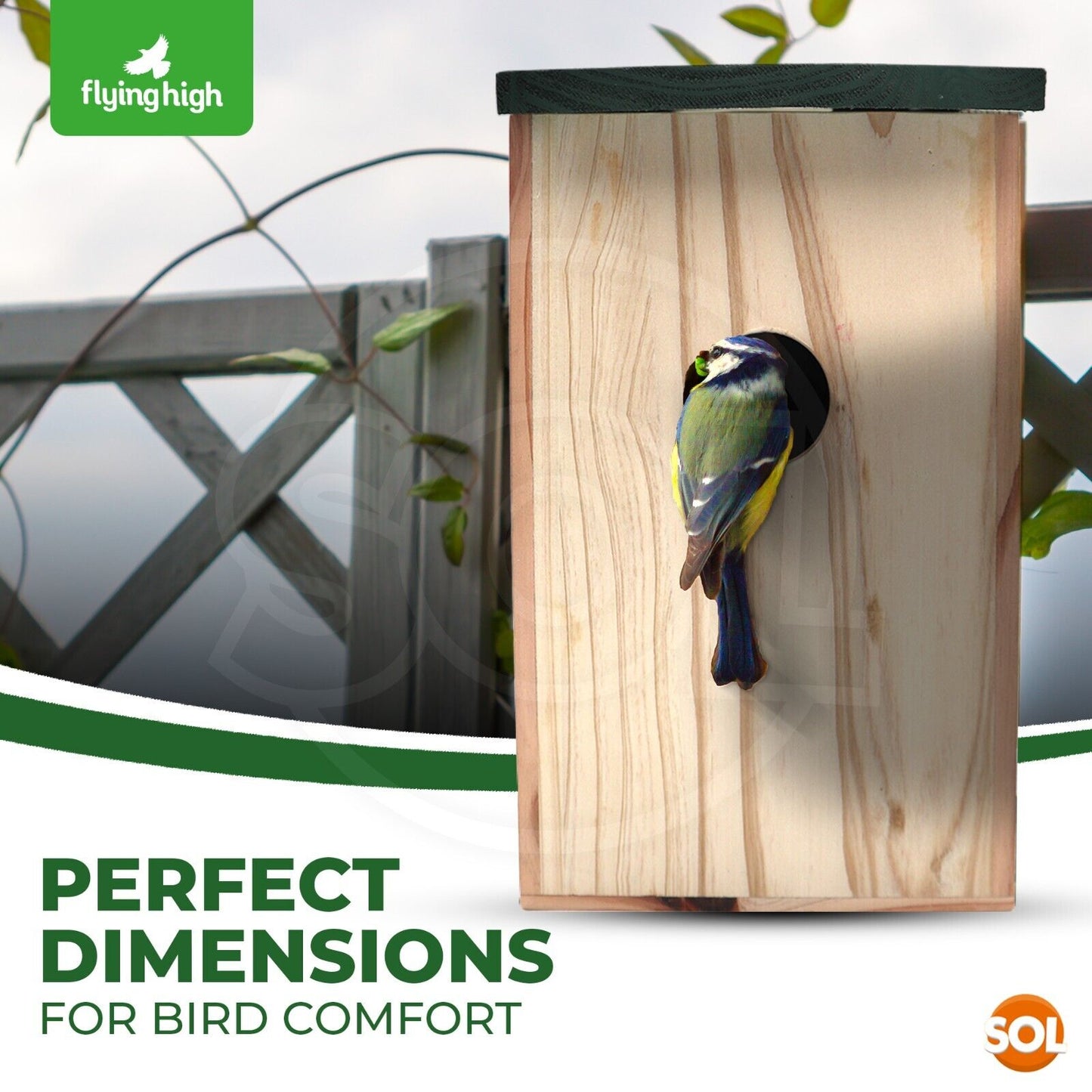 4-12pk Wooden Bird Nesting Boxes | Nest House for Small Wild Finch Robin Sparrow