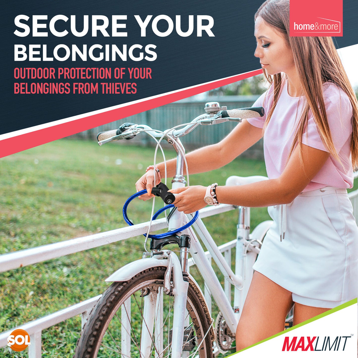 Bike Lock Cable Heavy Duty Steel Security Chain | 650mm