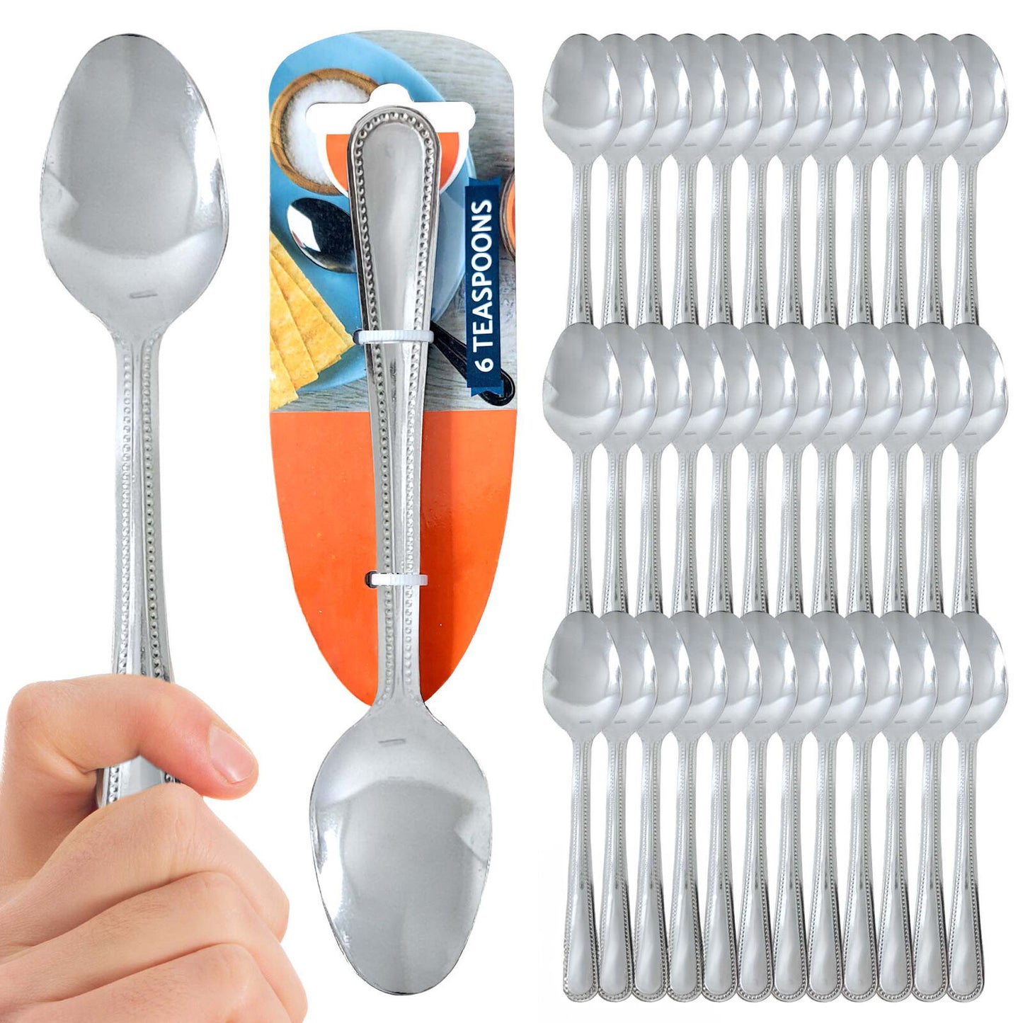 Stainless Steel Tea Spoons | Quality Cutlery Set | 6 Pack