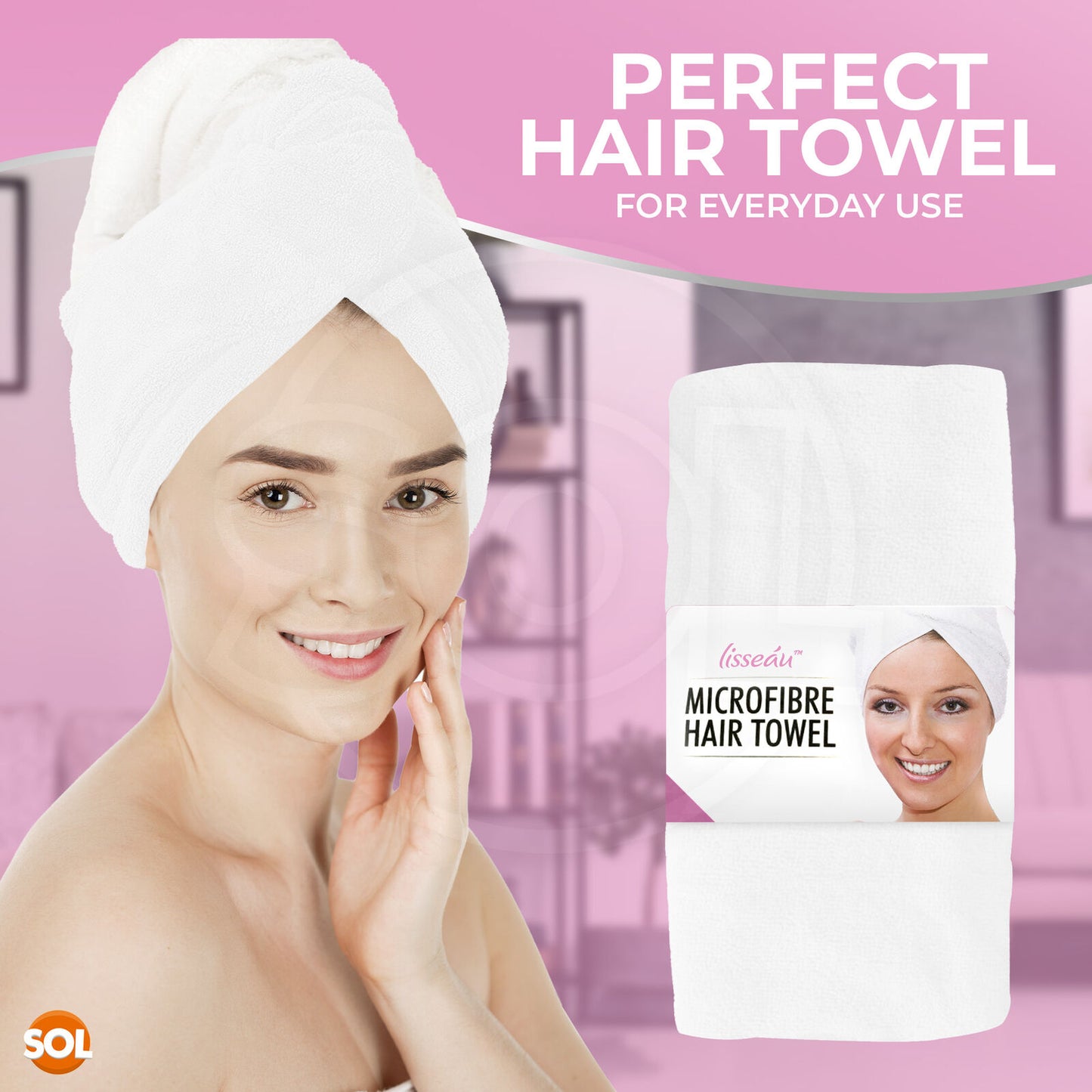 Hair Turban Towel | Microfibre Head Wrap | Quick Dry Drying Bath Shower Hat Cap